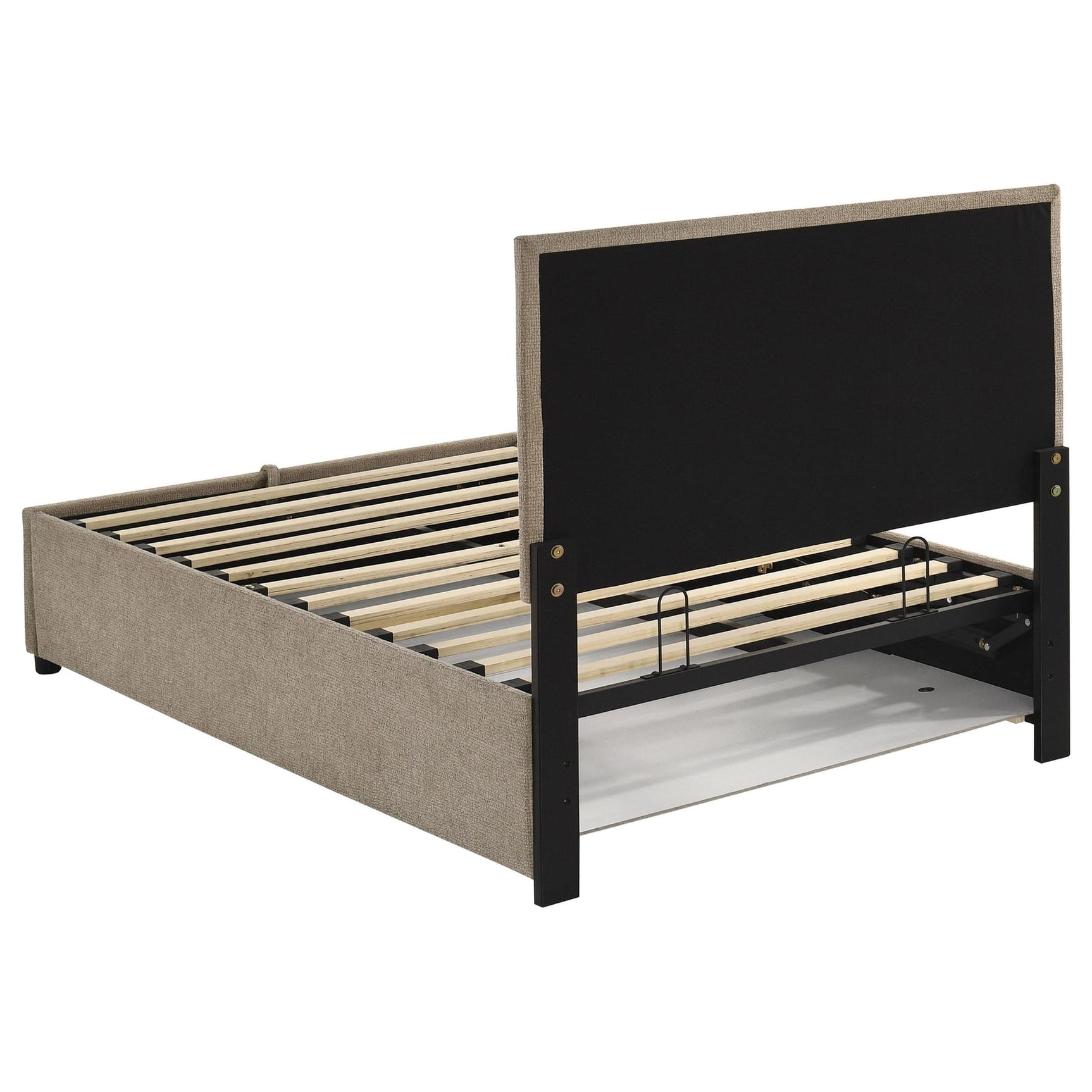 Reeves Upholstered Twin Lift-Top Storage Platform Bed Tan view 8