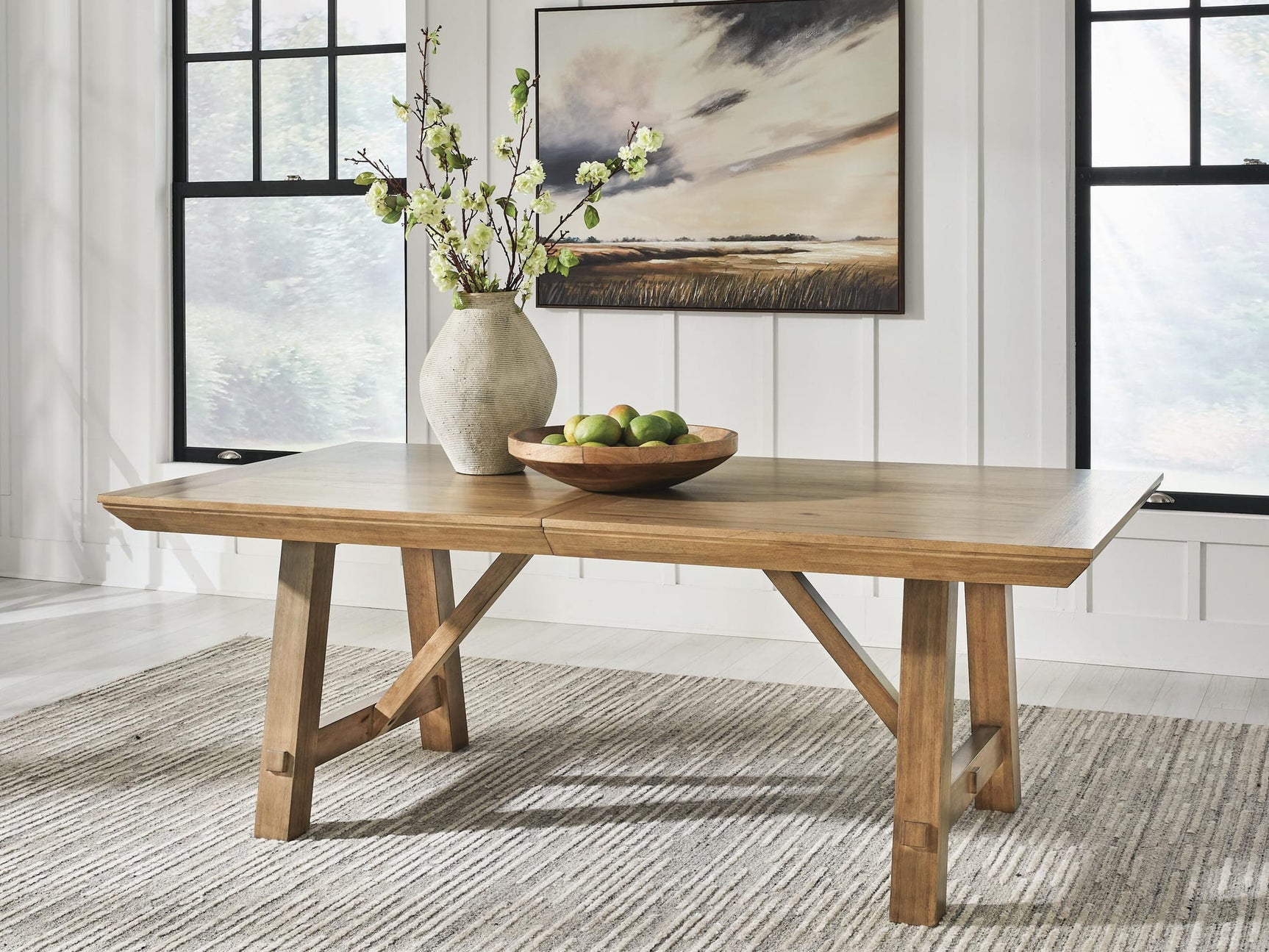 Ridgester Light Brown Dining Extension Table view 2