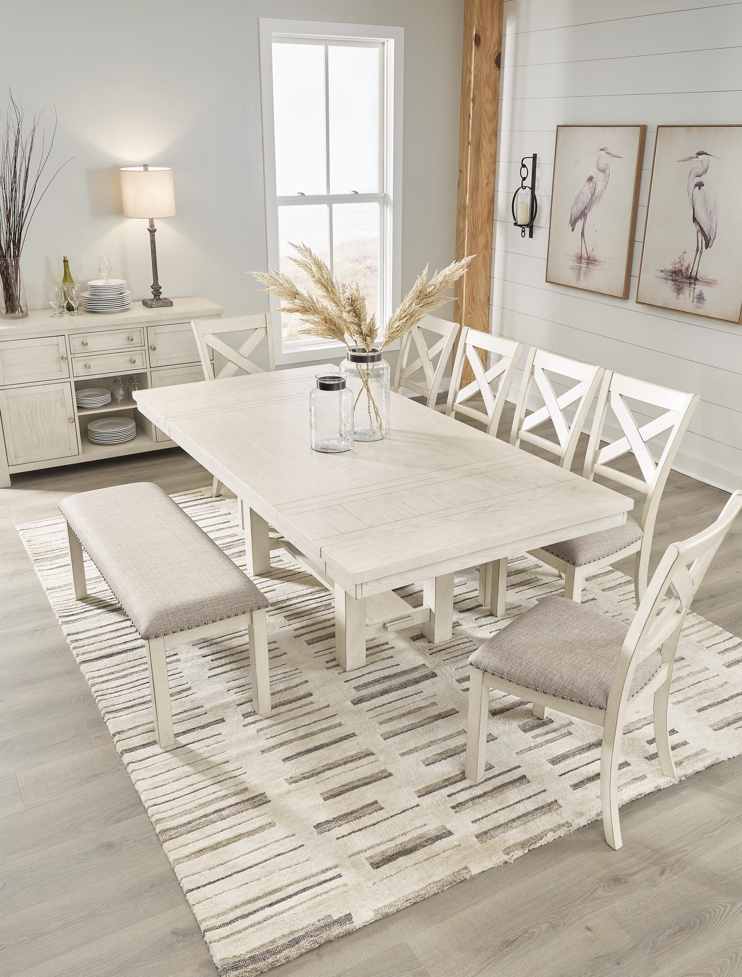 Robbinsdale Antique White Dining Set 2 room view