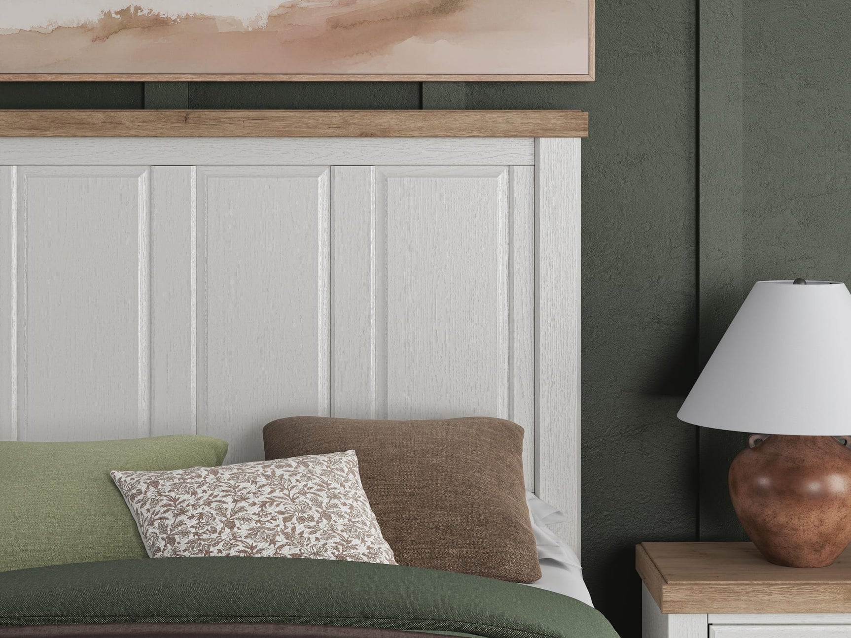 Savonport White/Brown Full Panel Storage Bed detail view
