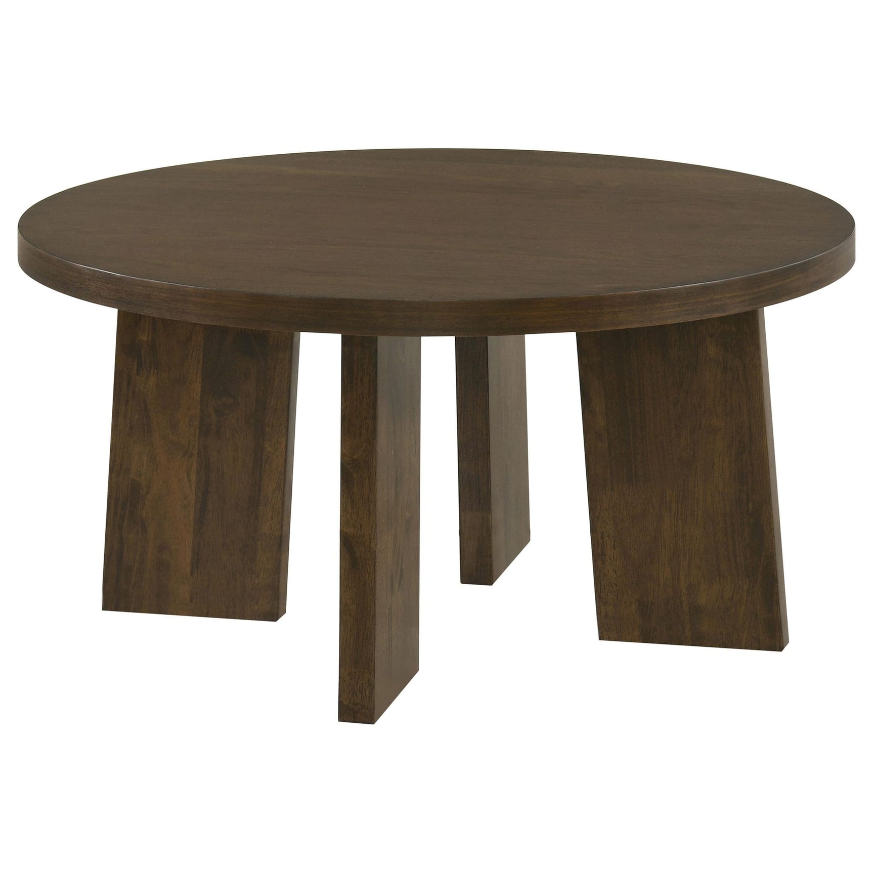 Strouse Contemporary Round Coffee Table in Dark Walnut from Decor Furniture