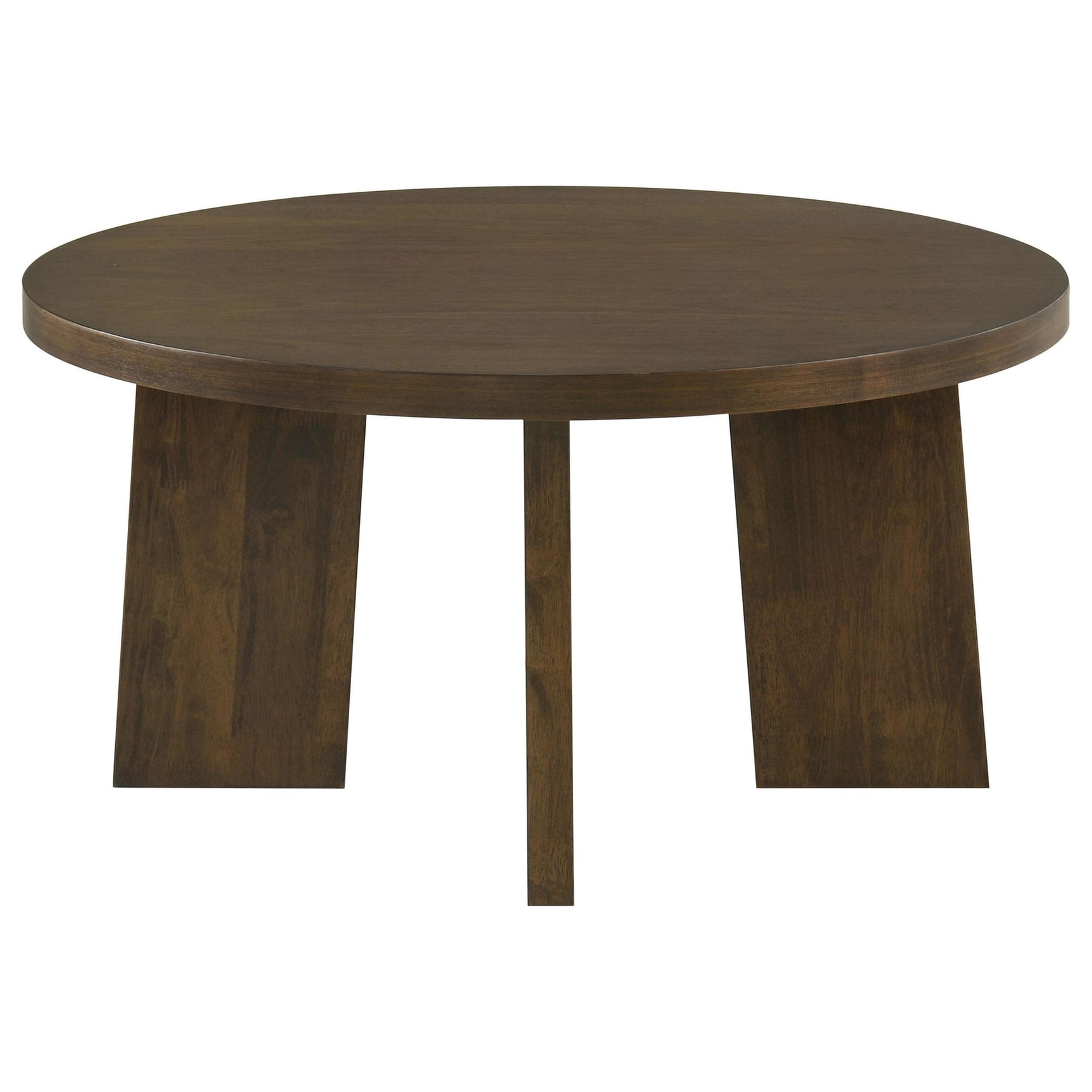 Strouse Contemporary Round Coffee Table in Dark Walnut view 2