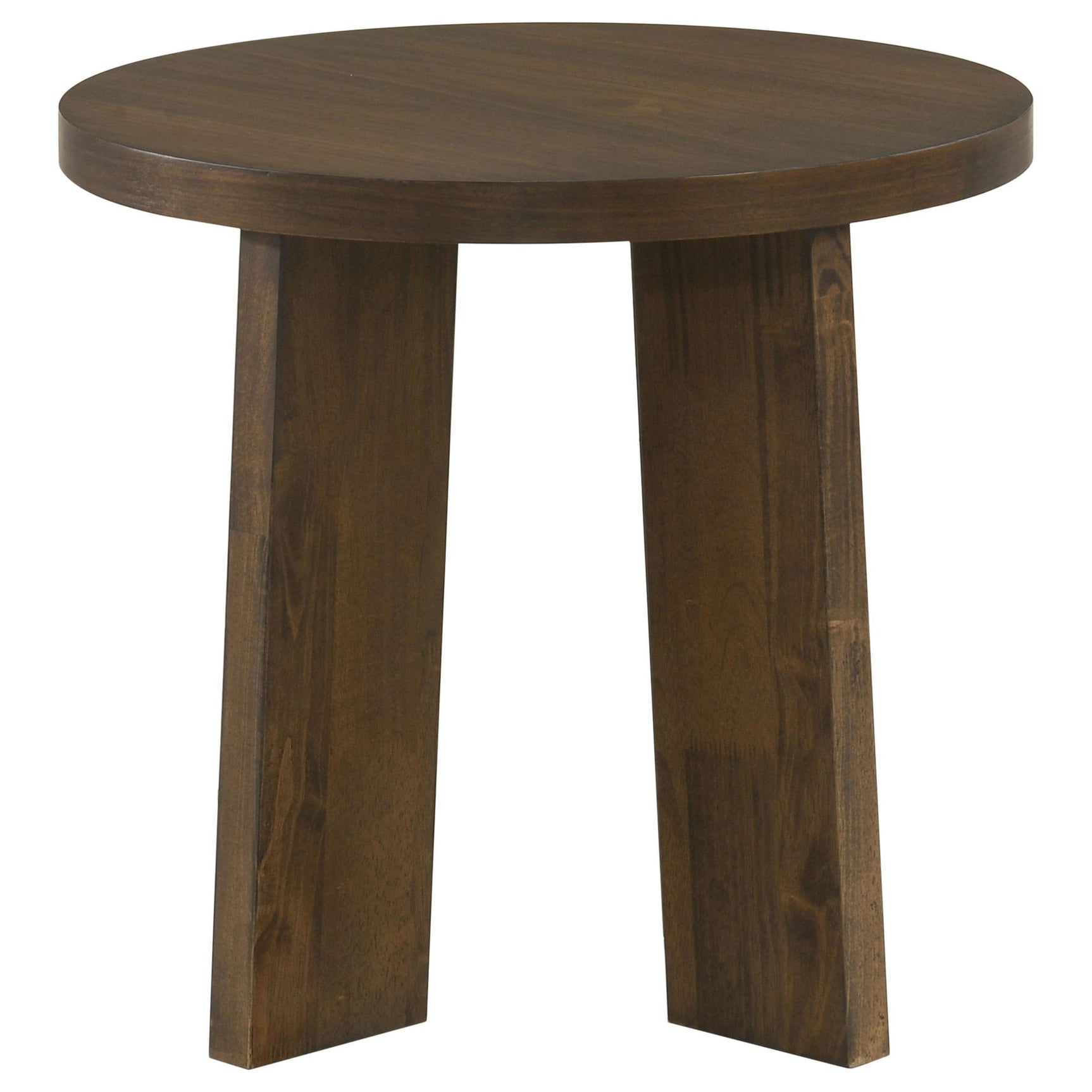 Strouse Contemporary Round End Table in Dark Walnut view 3