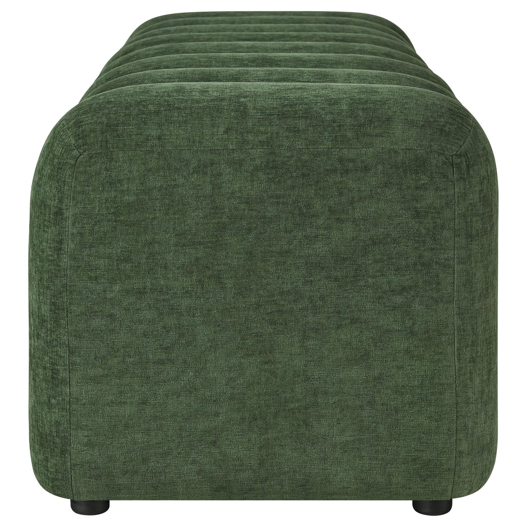 Summer Chenille Upholstered Channel Accent Bench Green view 5
