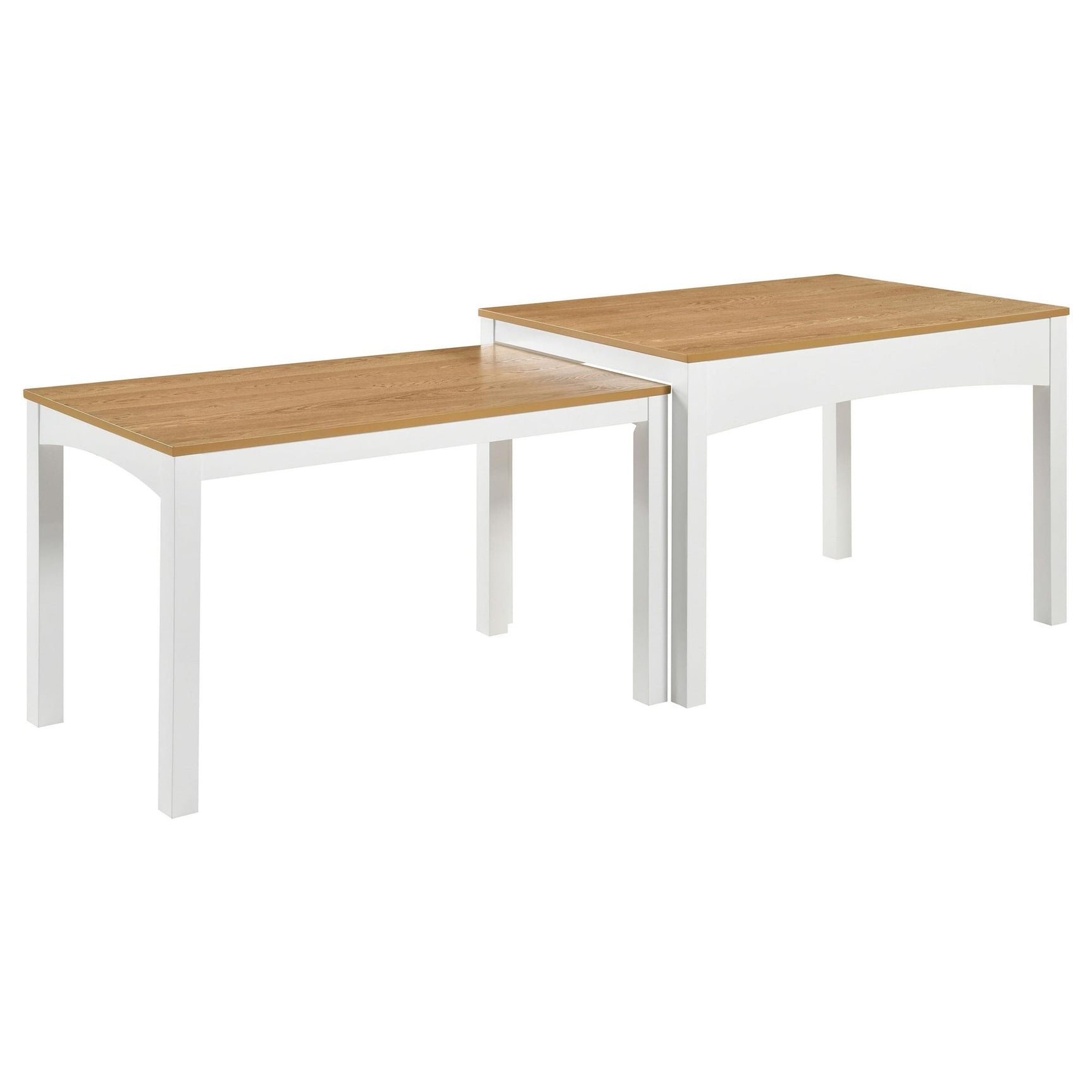 Sykes 47-inch 2-piece Nesting Dining Table Natural and White from Decor Furniture