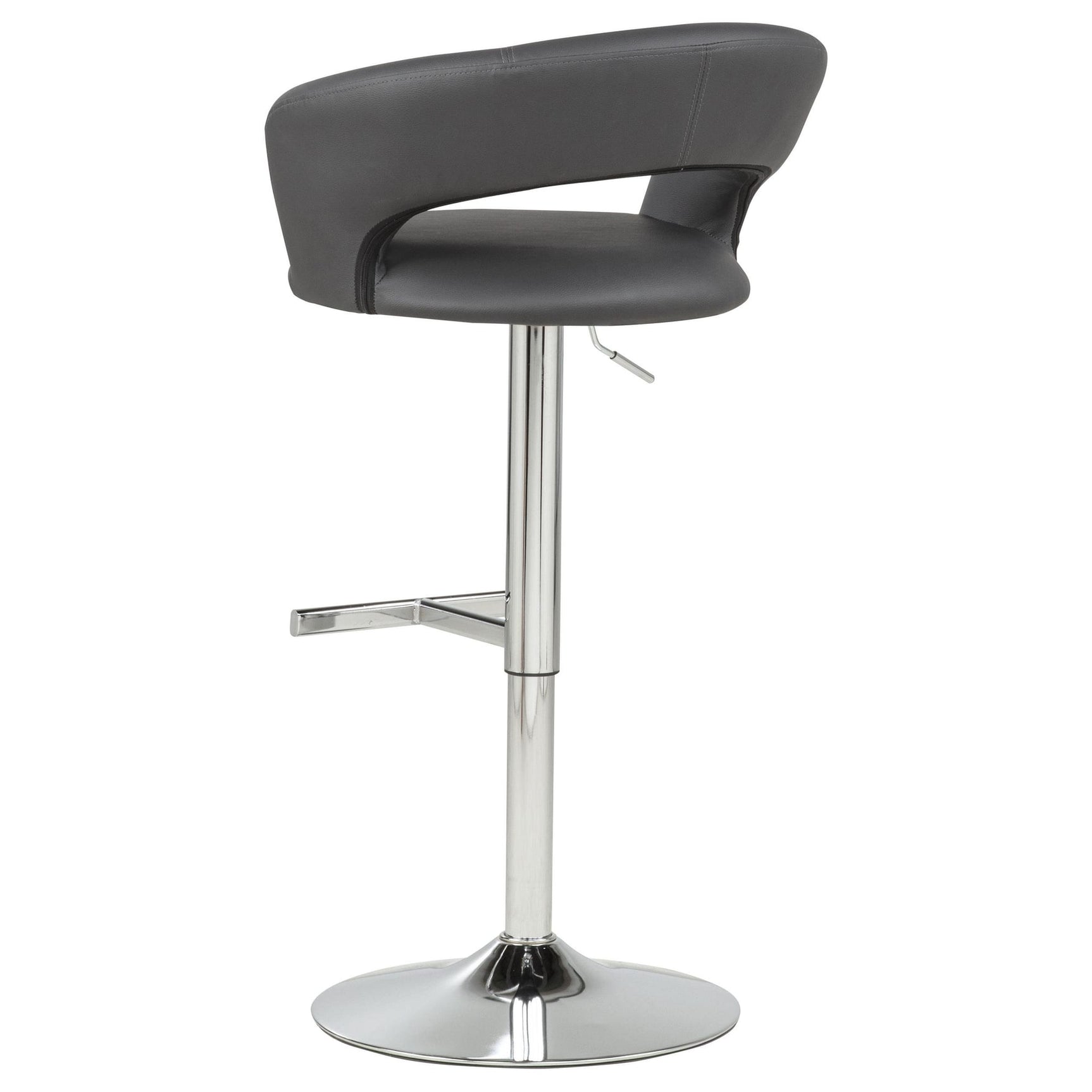Travia Adjustable Leatherette Swivel Bar Stool Grey and Chrome view 6