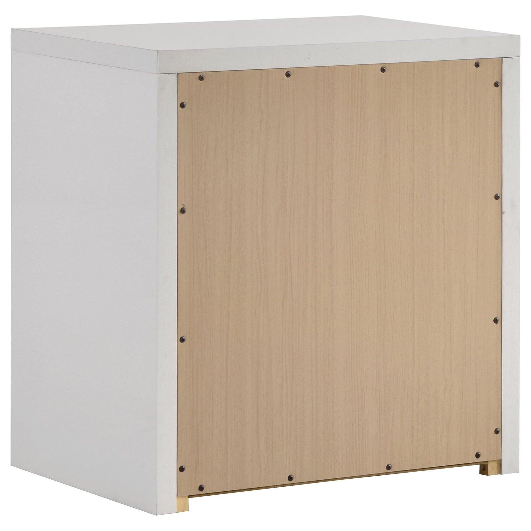 Viana Contemporary 2-Drawer Nightstand with Chrome Pulls White High Gloss view 6