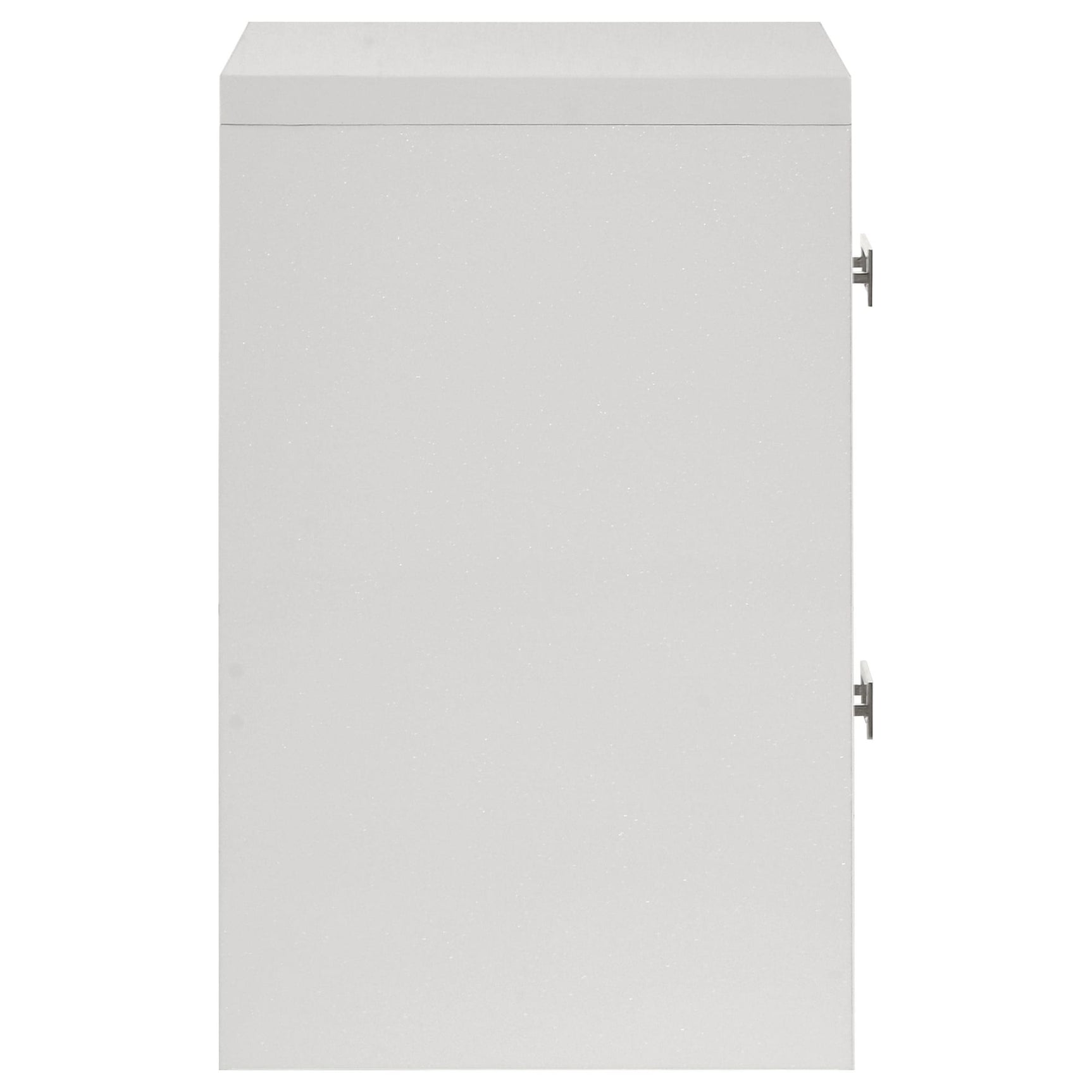 Viana Contemporary 2-Drawer Nightstand with Chrome Pulls White High Gloss view 9