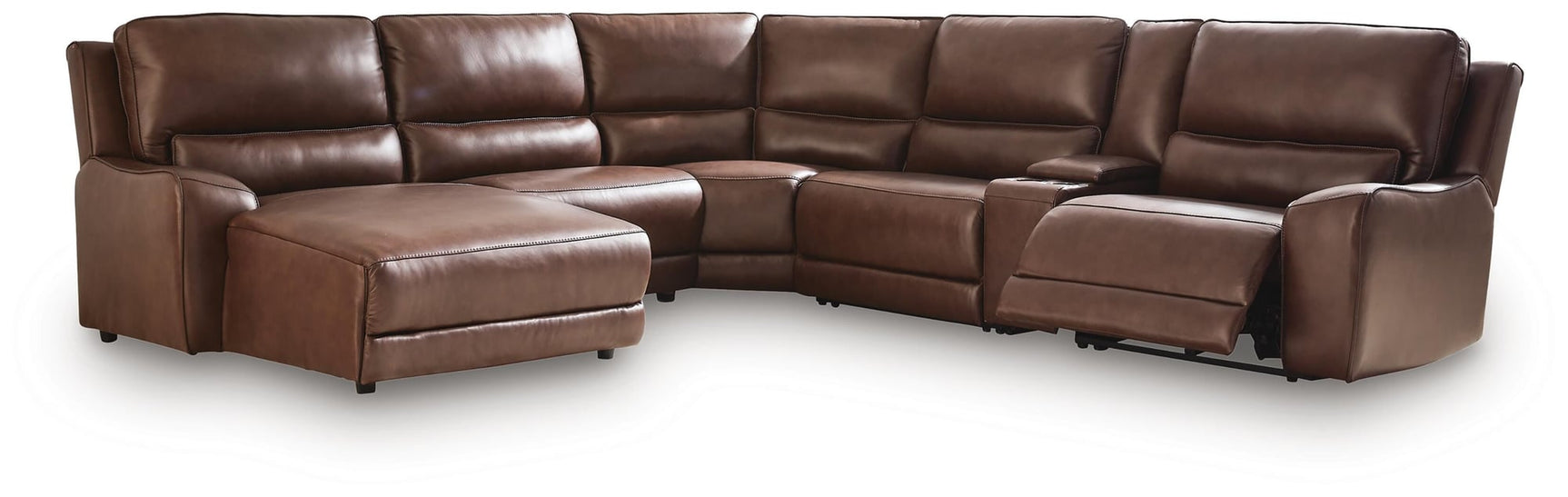 DeepWakes Canyon Leather 6-Piece Power Reclining Sectional with Chaise - image 2