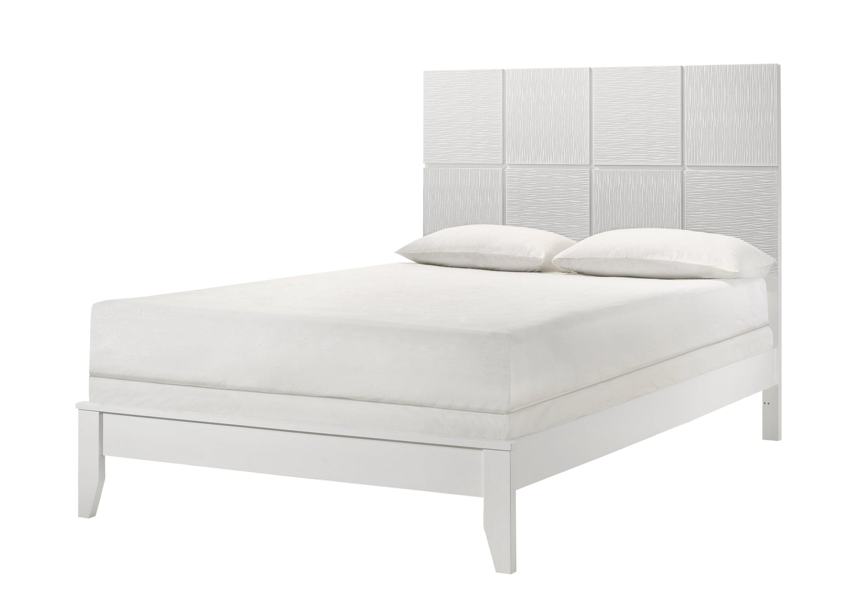 Denker Evan White Paneled Bedroom Set queen bed bedroom view
