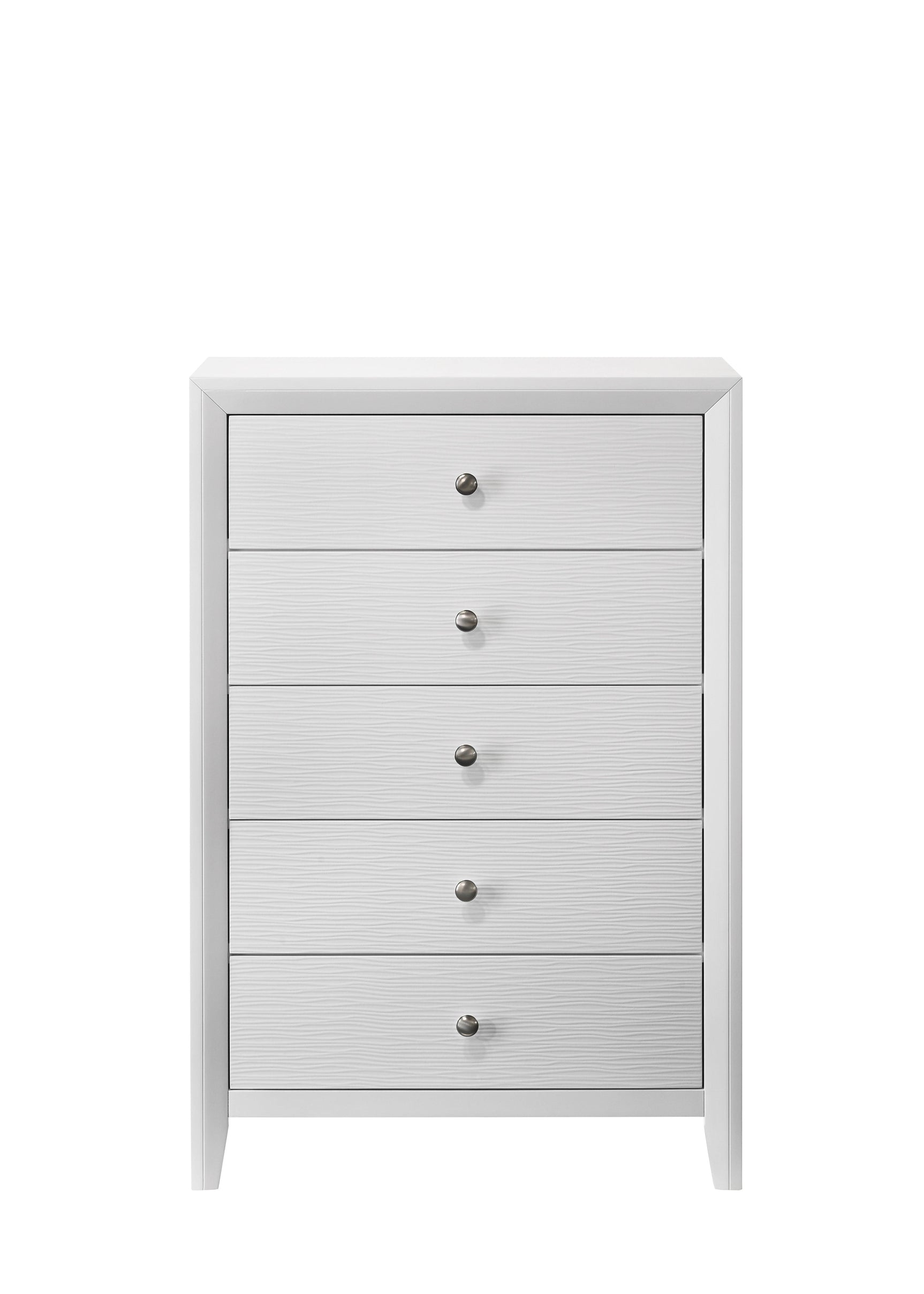 Denker Evan White Paneled Bedroom Set bed with footboard detail