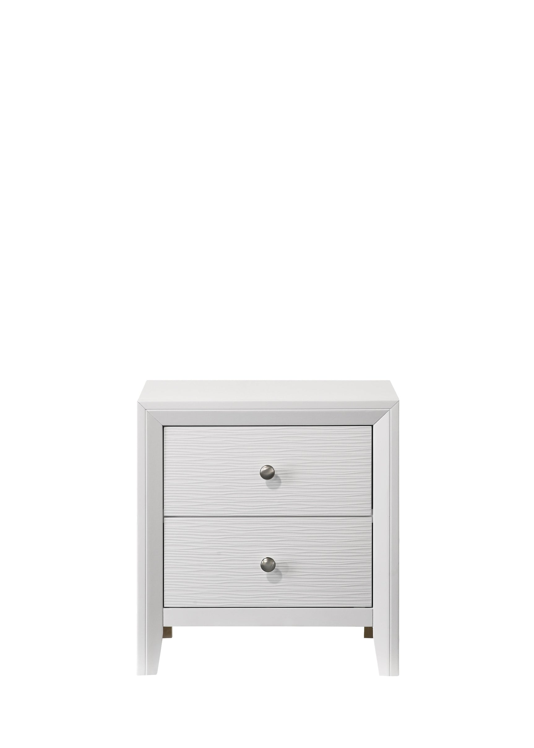 Denker Evan White King Bed showing solid wood finish