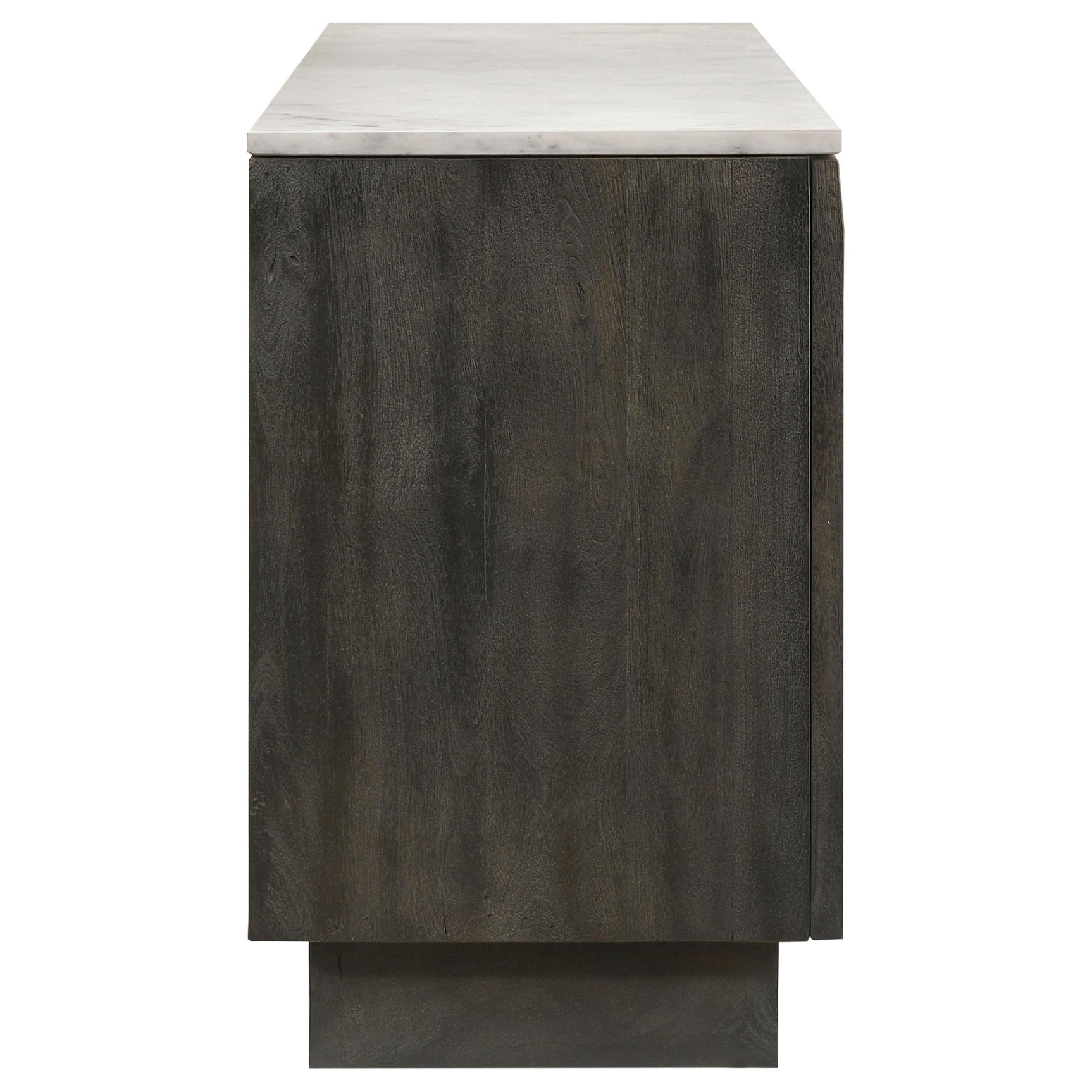 Back view of Dennis marble top sideboard buffet