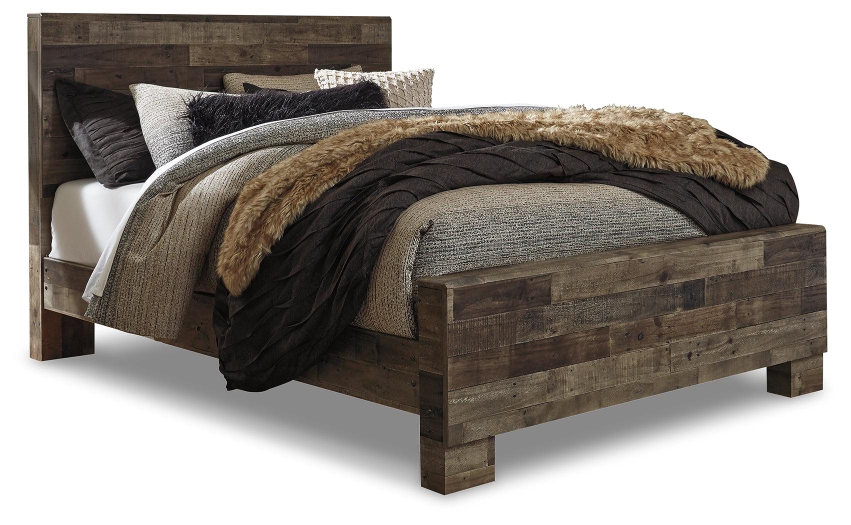 Derekson Multi Gray Panel Bedroom Set bed main view
