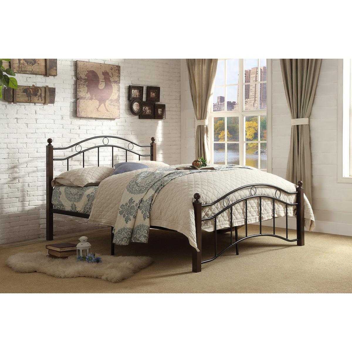 Averny Black Full Size Metal Platform Bed side angle