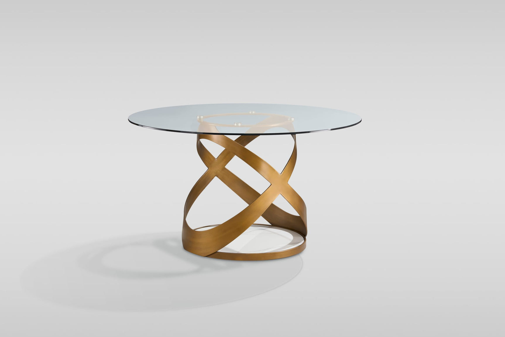Dimi 5-Piece Dining Set with Clear Glass Table and Bronze Infinity-Loop Base view 7