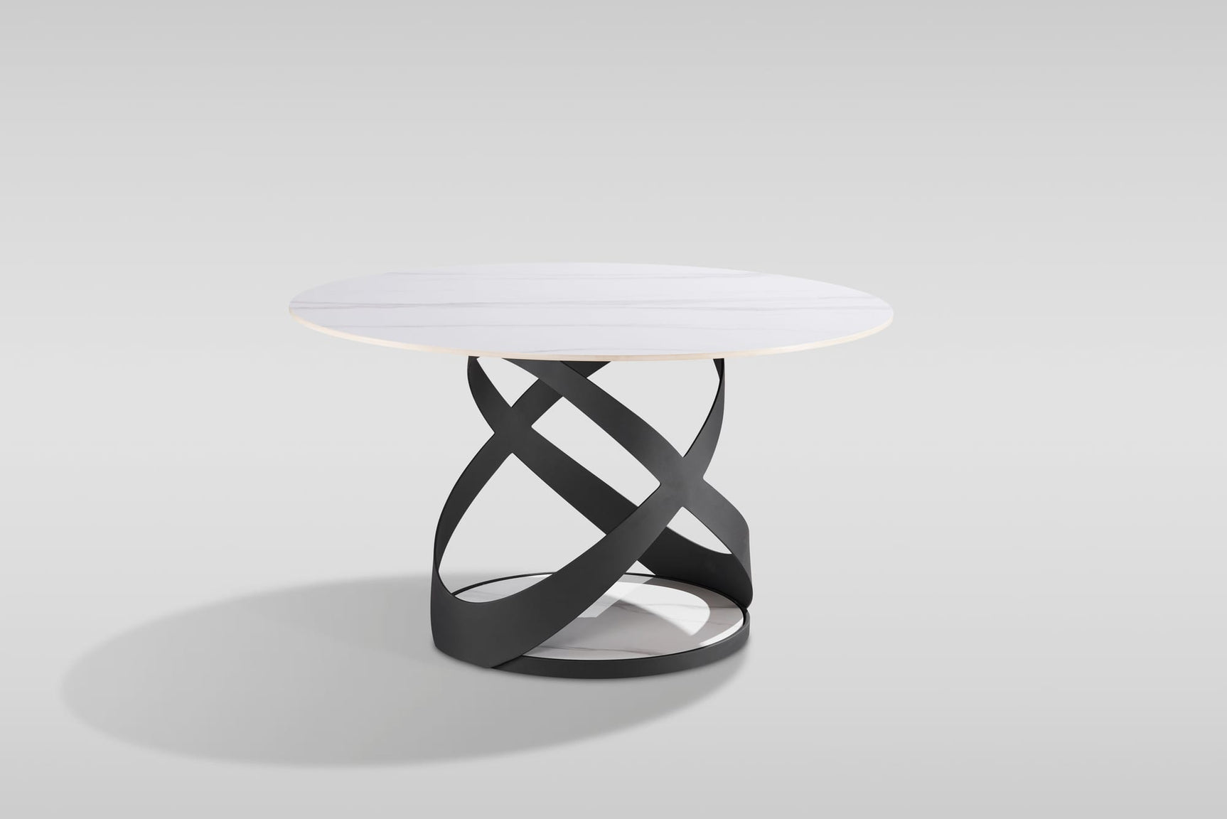 Dimi 5-Piece Dining Set with White Sintered Stone Table and Black Iron Base view 4