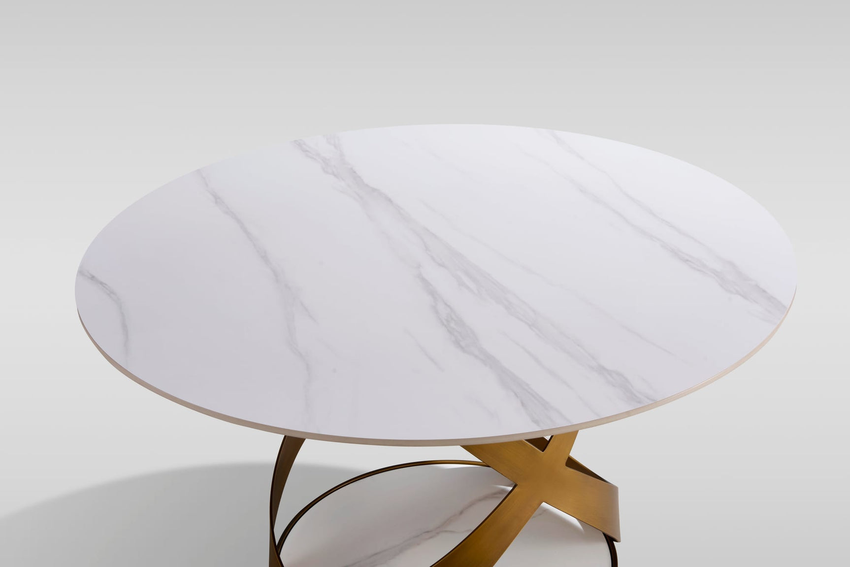 Dimi 5-Piece Dining Set with White Sintered Stone Table and Bronze Base view 3