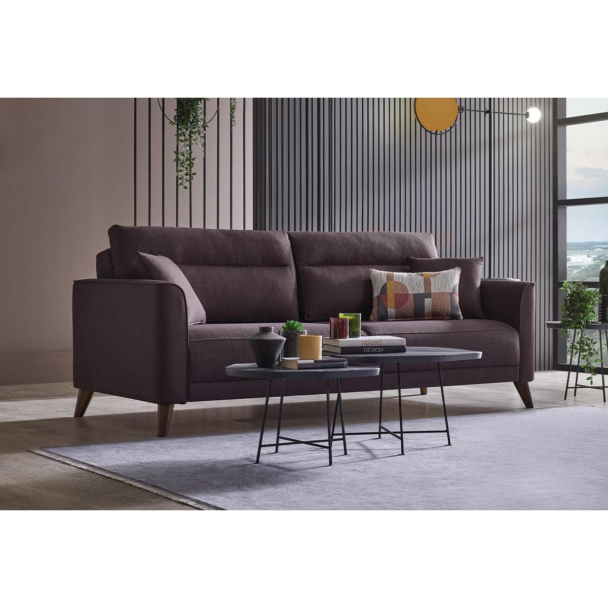 Folded Alto Brown sofa in living room setting