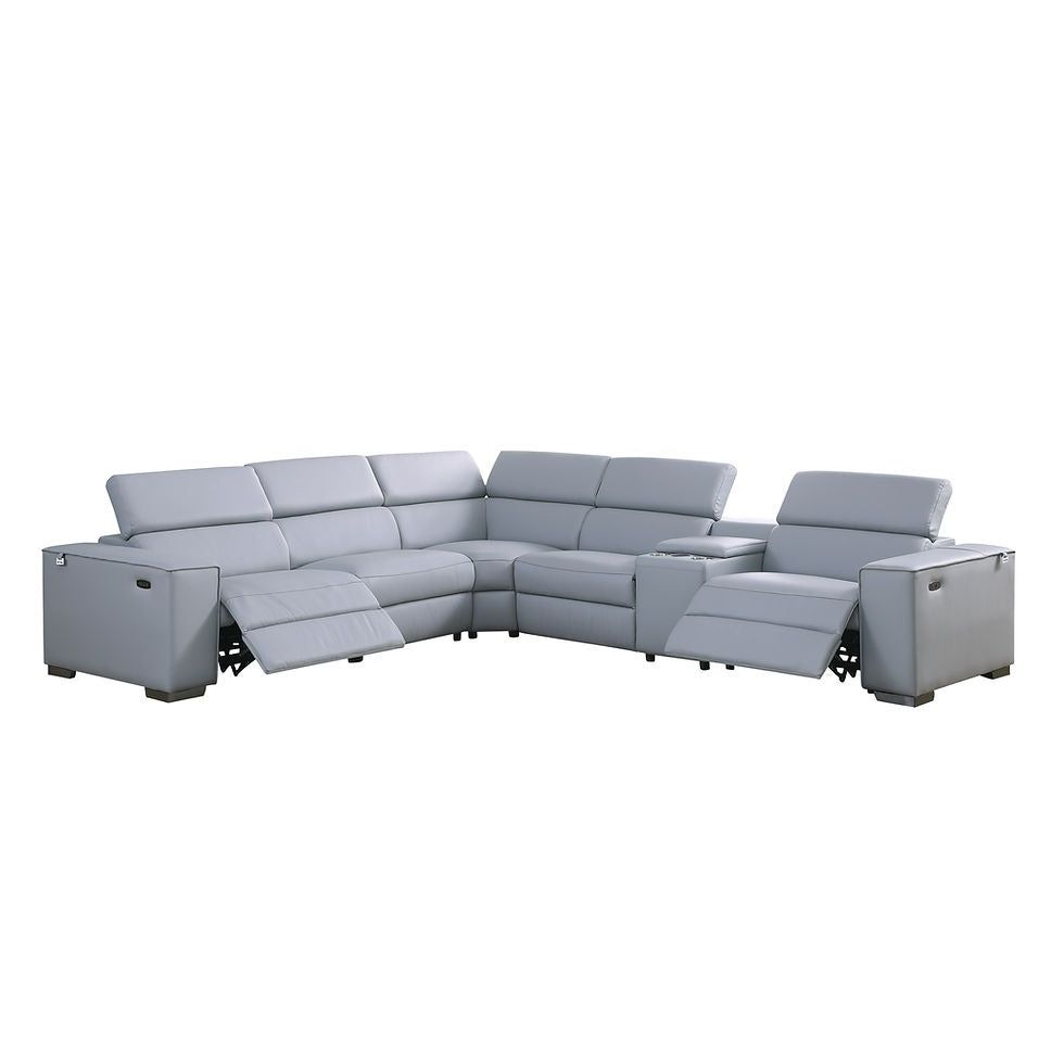 Picasso Light Gray 6-Piece Power Reclining Sectional