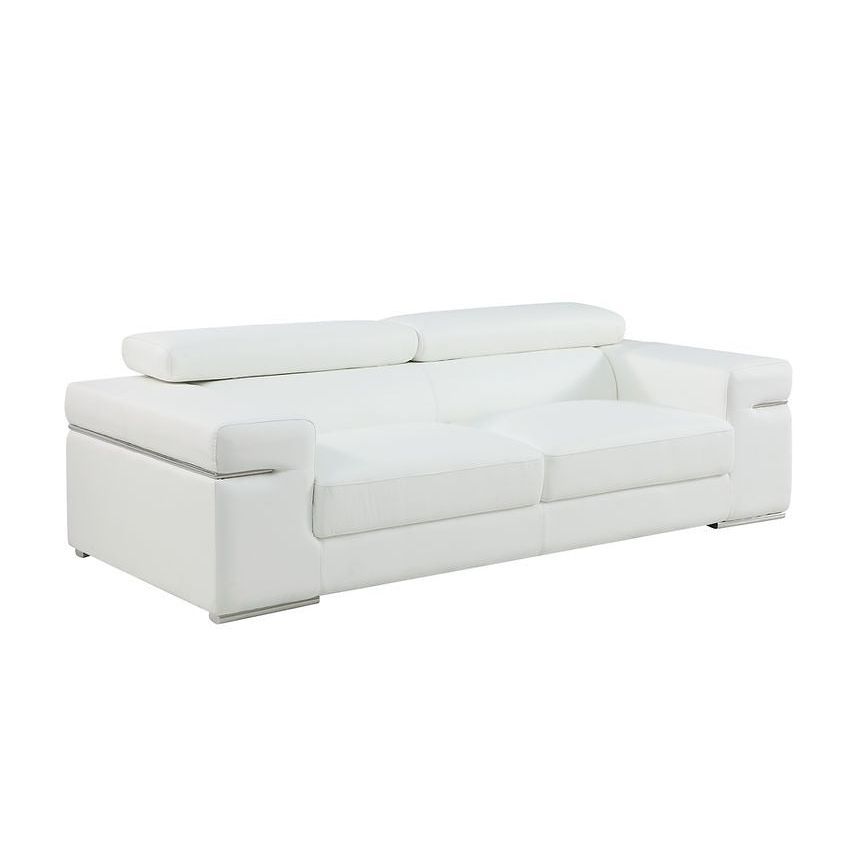 Soho White Italian Leather Match Loveseat view 4
