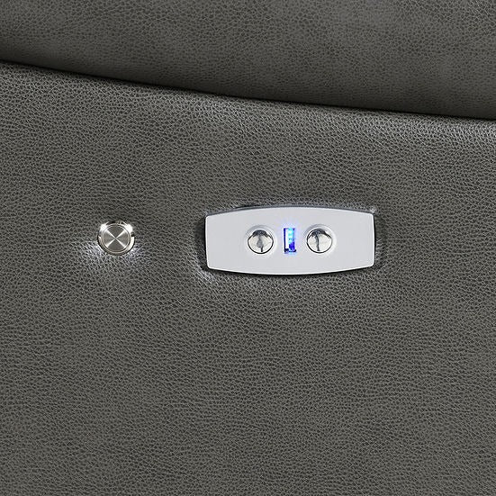 Back view of Sonic gray power reclining sectional