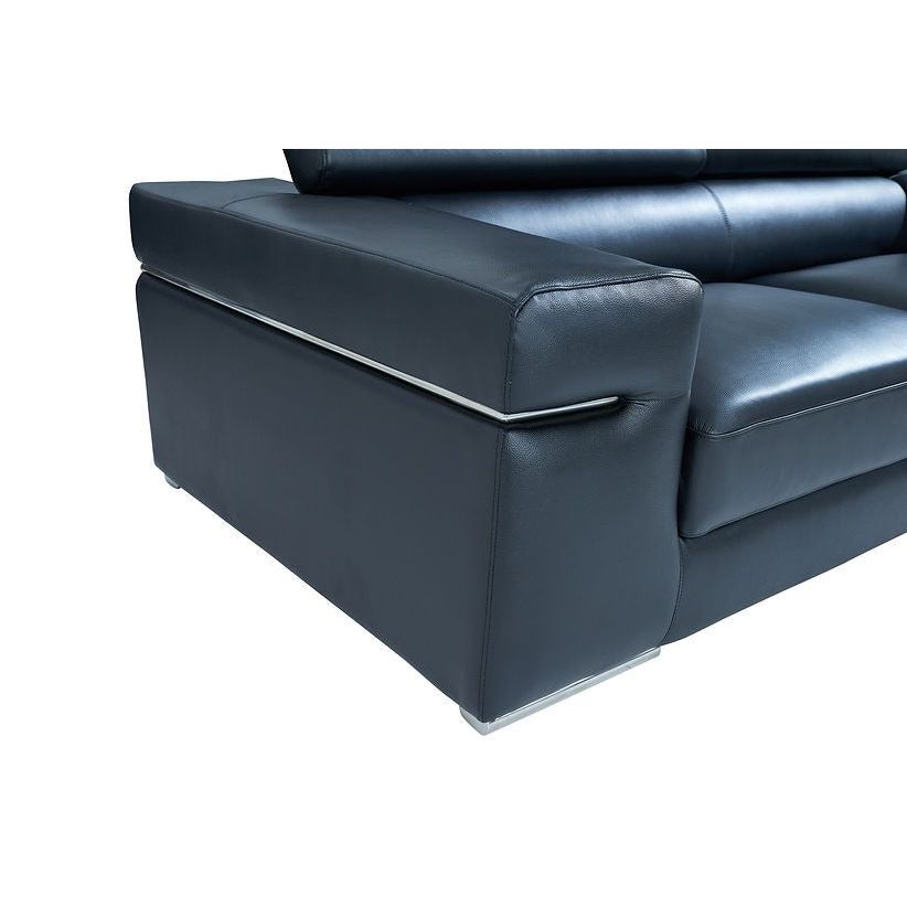 Soho Black Italian Leather Match Sofa, Loveseat, and Chair Set view 7