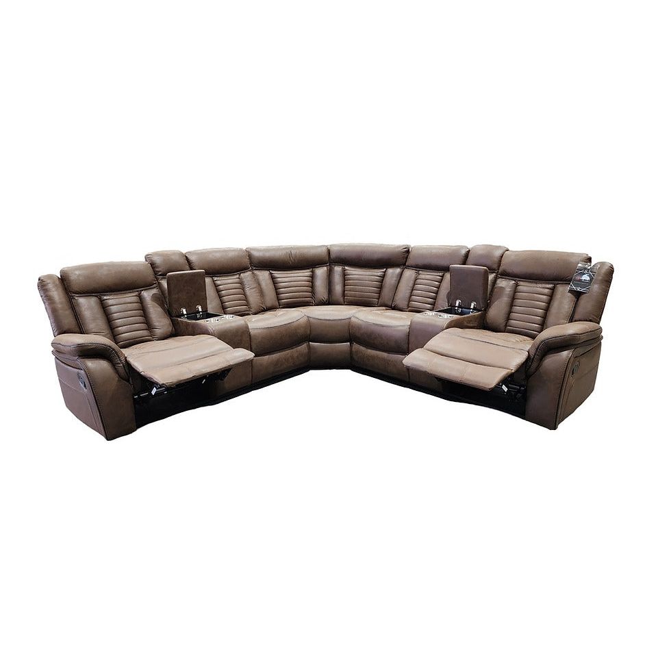 Side view of Samuel Brown Reclining Sectional Sofa
