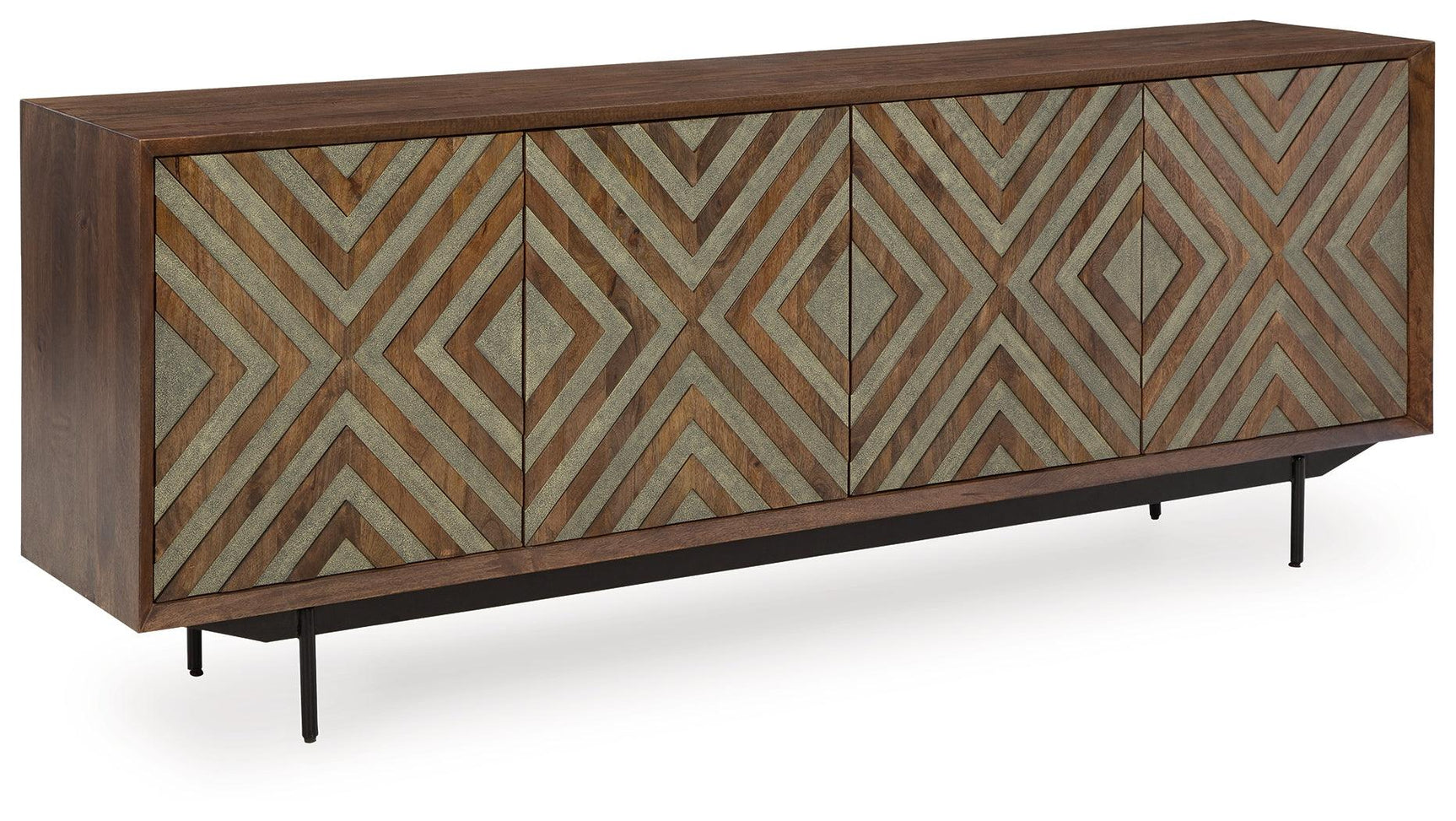 Dreggan Brown/gold Finish Accent Cabinet - Ella Furniture