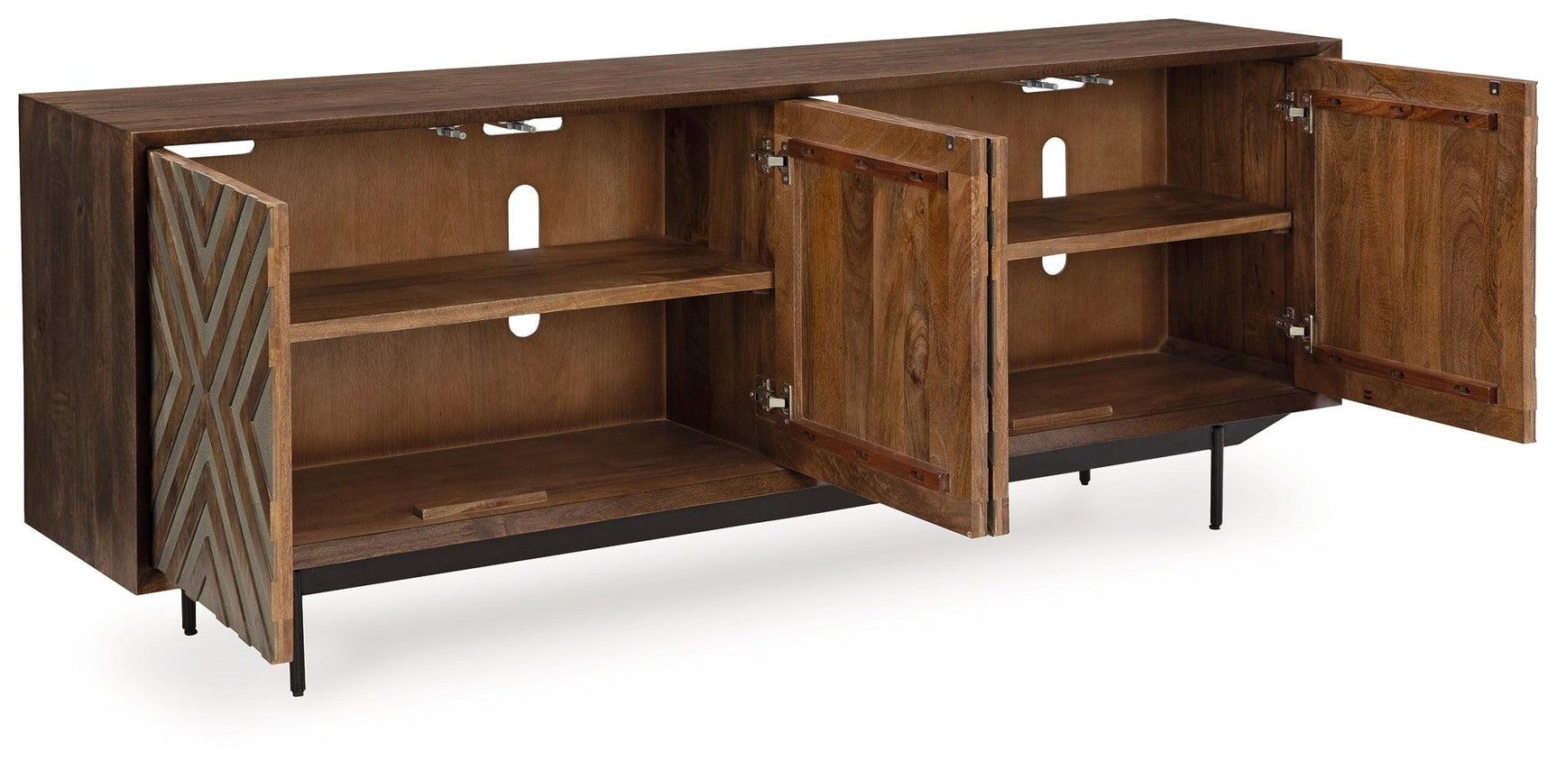 Dreggan Brown/gold Finish Accent Cabinet - Ella Furniture