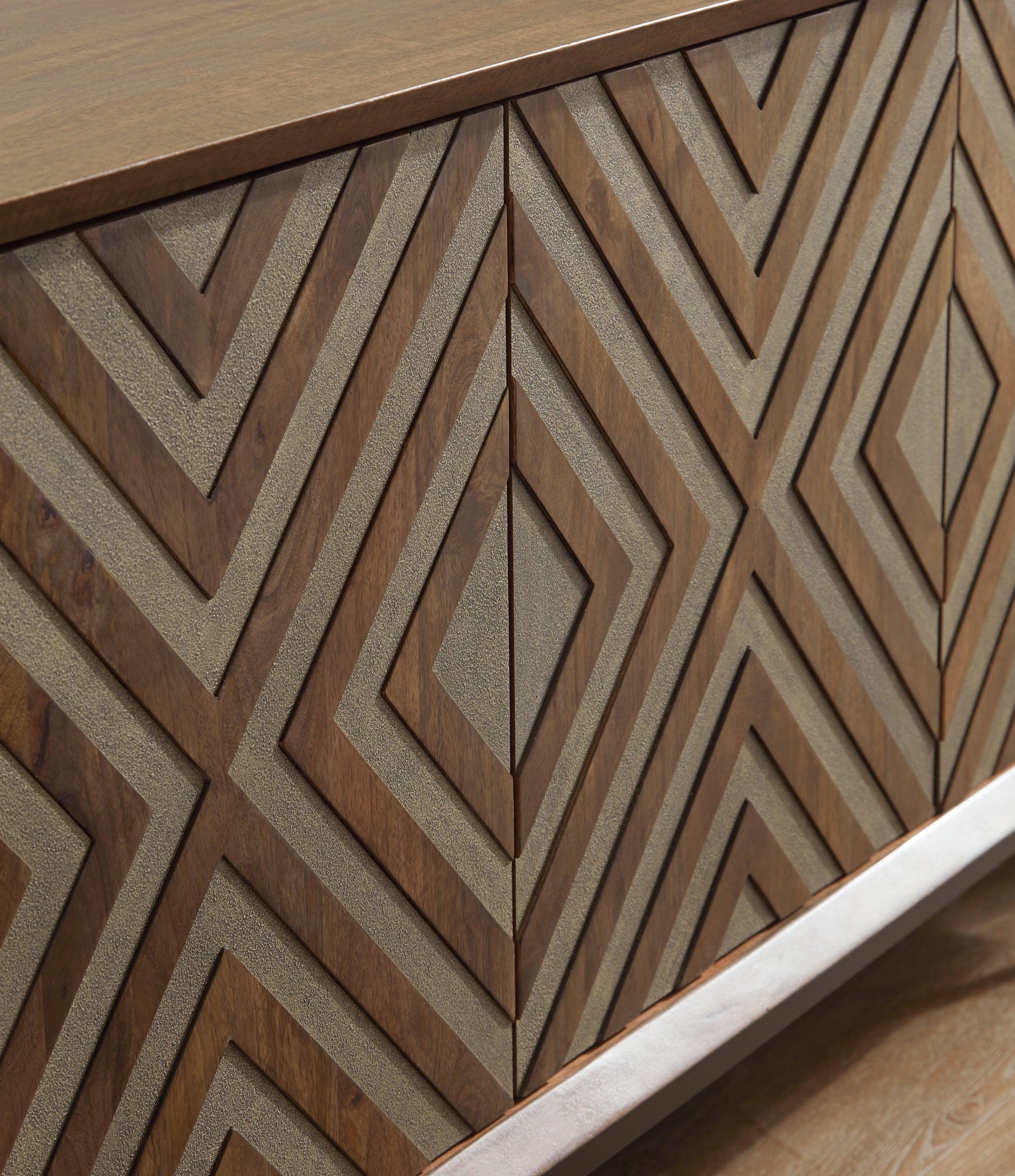 Dreggan Brown/gold Finish Accent Cabinet - Ella Furniture