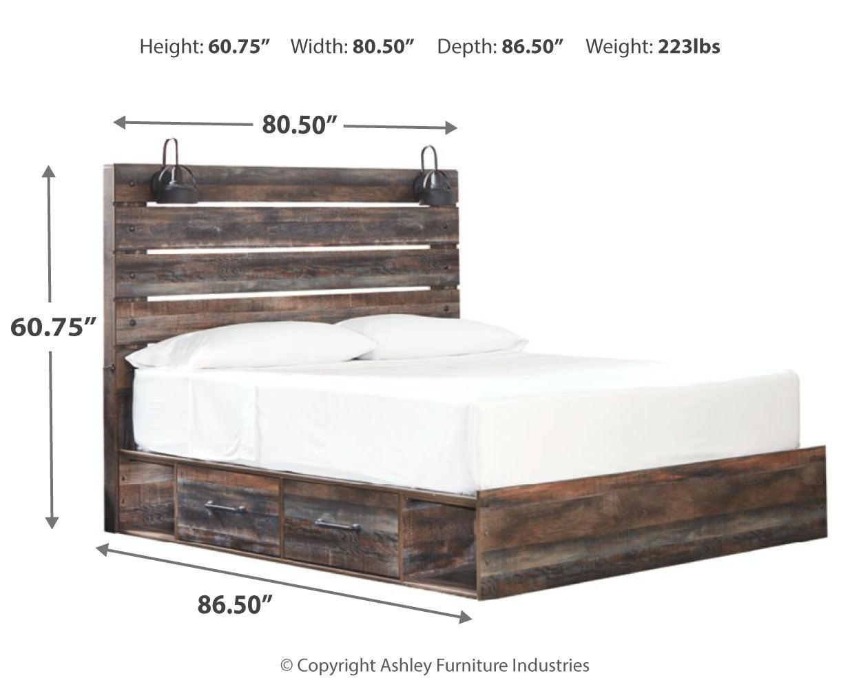 Main view of Drystan Multi Panel 4 Storage Bedroom Set bed