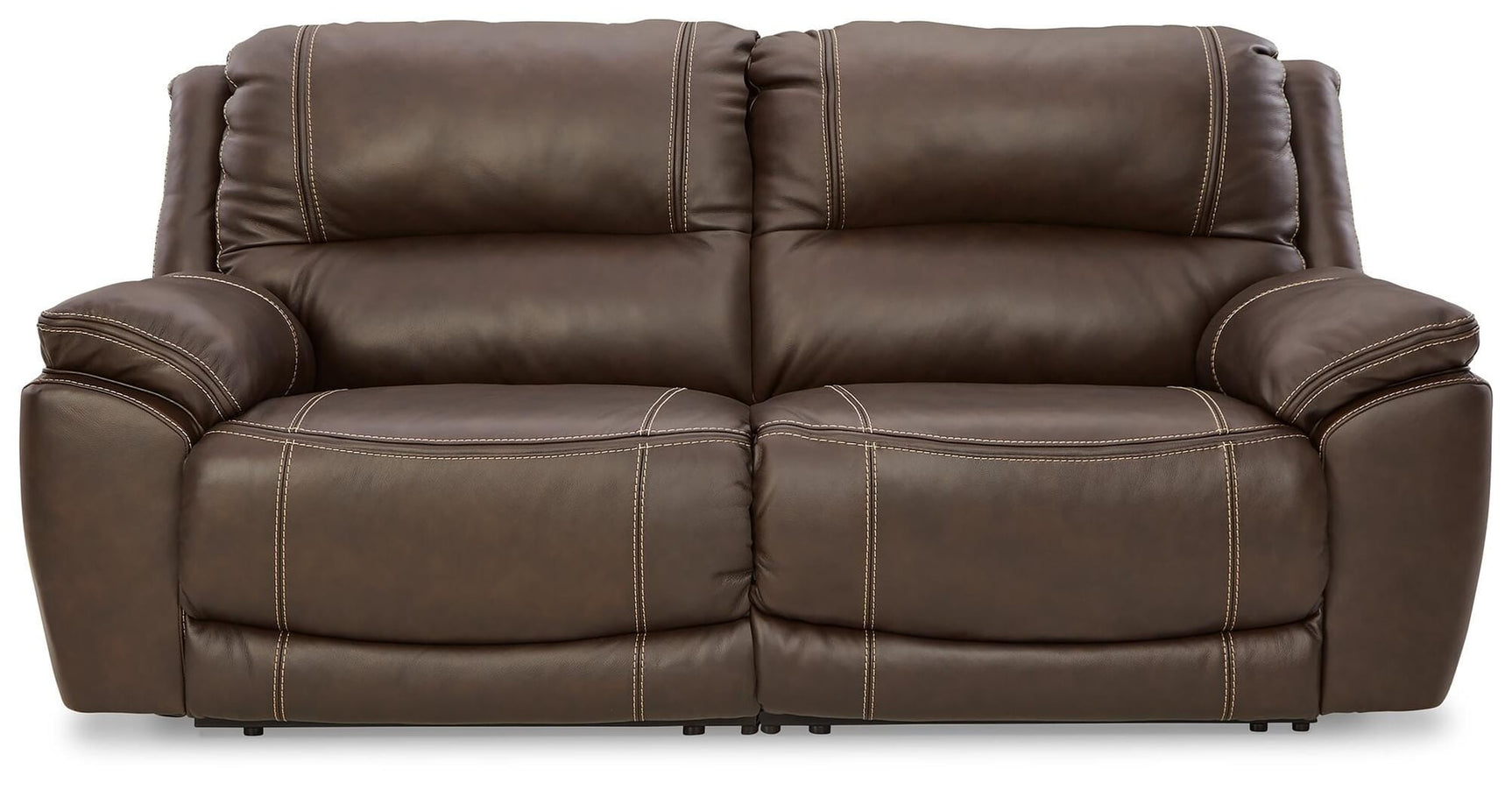 Dunleith Chocolate Leather 2-Piece Power Reclining Sectional Loveseat - image 1