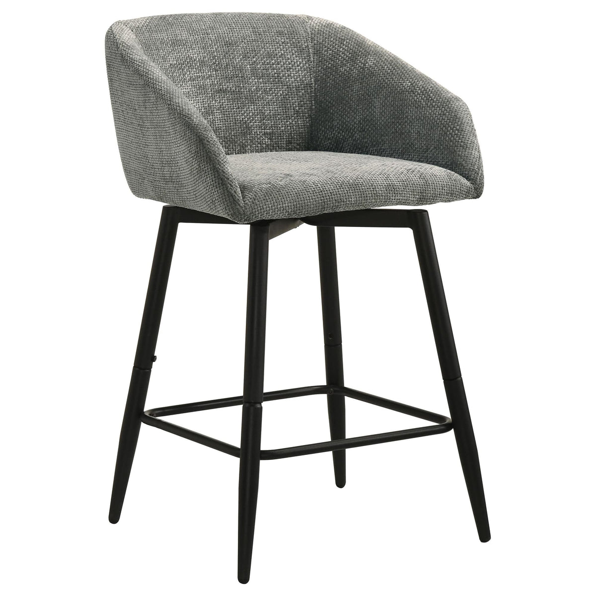 Rainer Fabric Upholstered Swivel Counter Height Chair Charcoal Set of 2 — product image 2