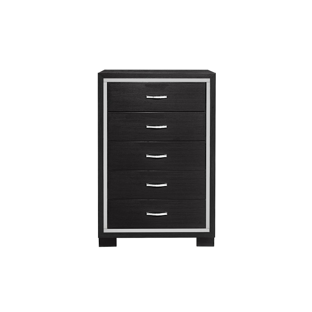 Bellante Black Bedroom Set with queen bed and bookcase storage headboard