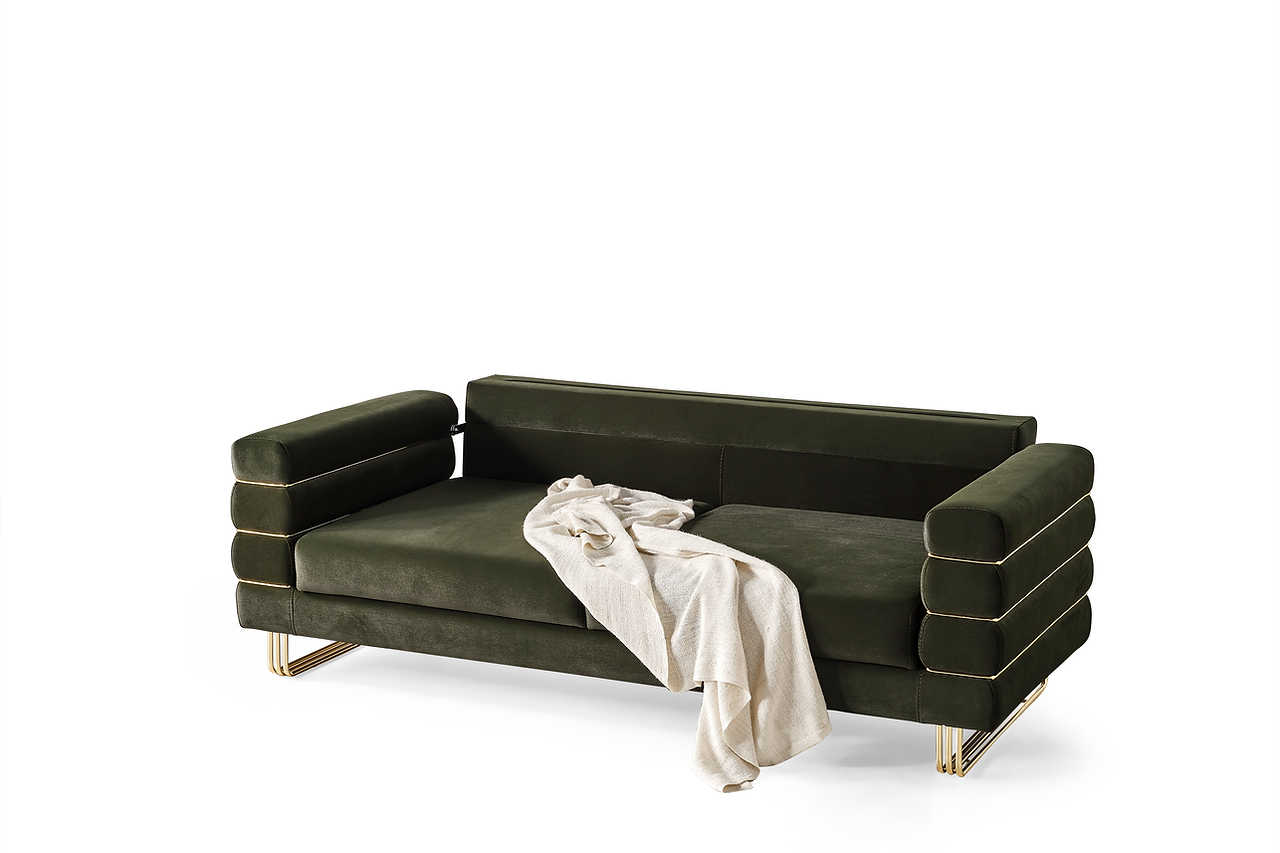 Side perspective of Luma Emerald sofa