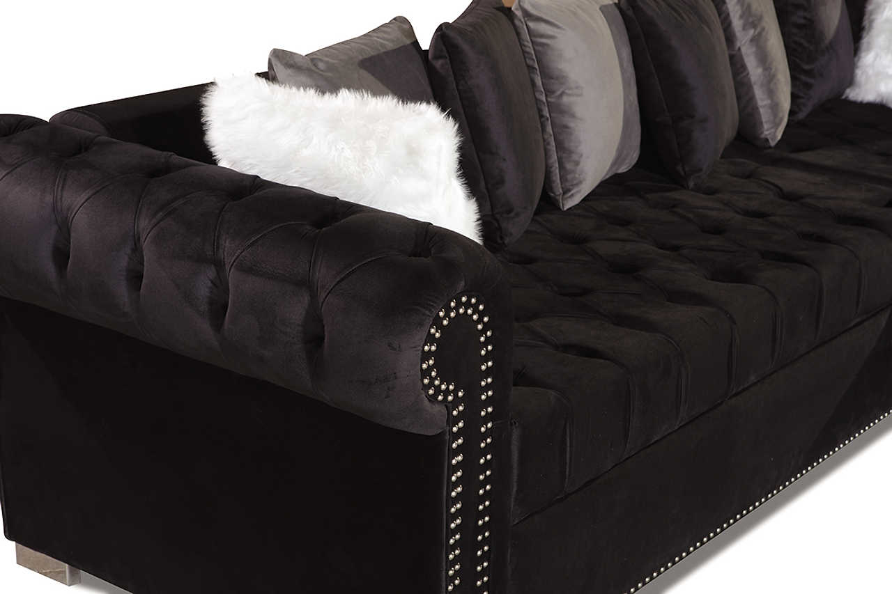 Main angled view of Milan Black Sectional