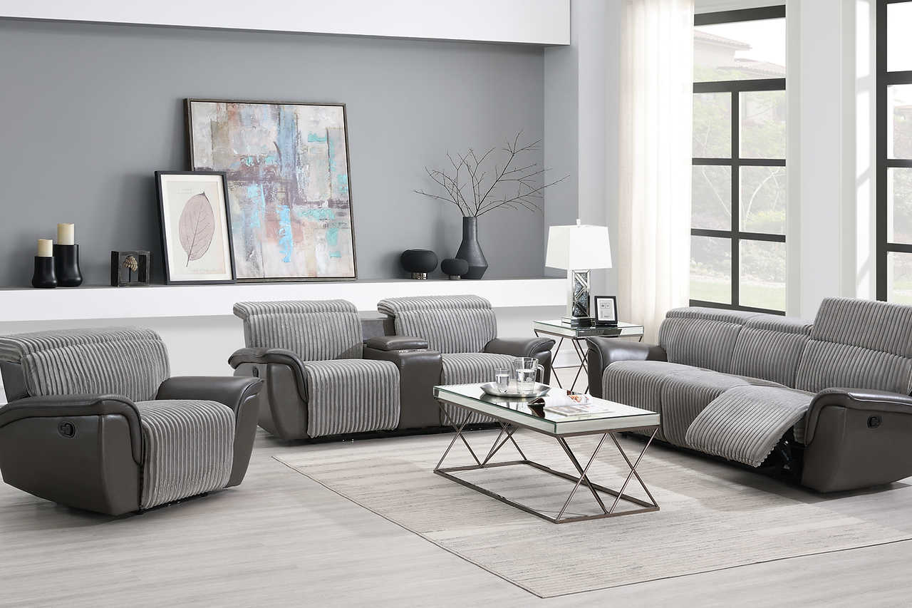 Twist Grey Recliner angled view