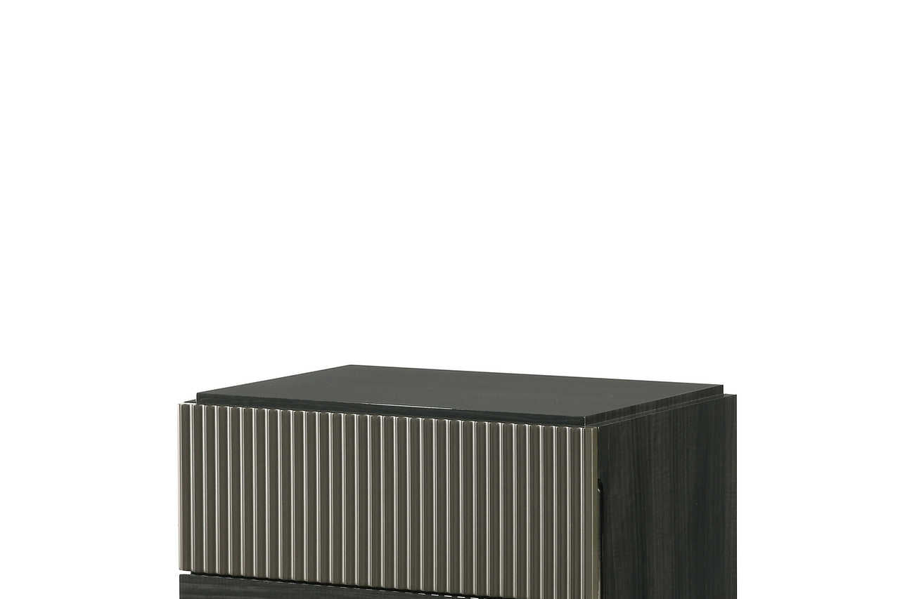 Raven Dark Gray LED Panel Bedroom Set side angle view