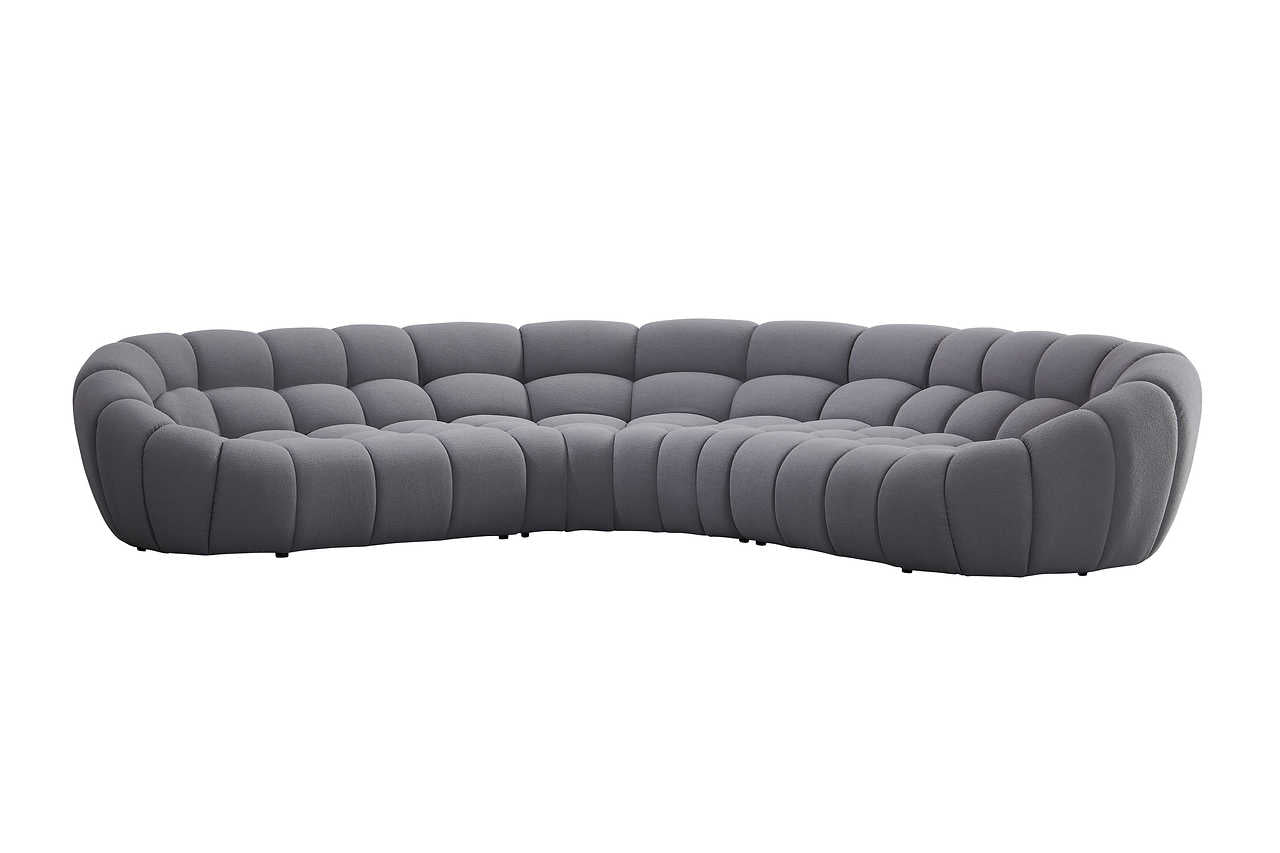 Room view with Bubbles Gray Oversize Sectional sofa