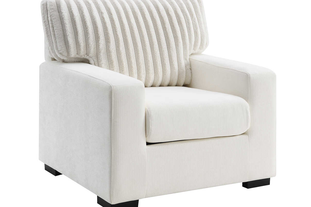 main view of Tarra Ivory Fabric Living Room Set furniture