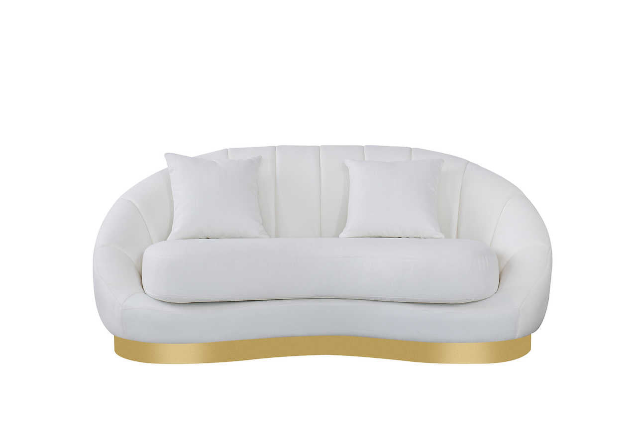 Olena Ivory Living Room Set close-up of seat cushions