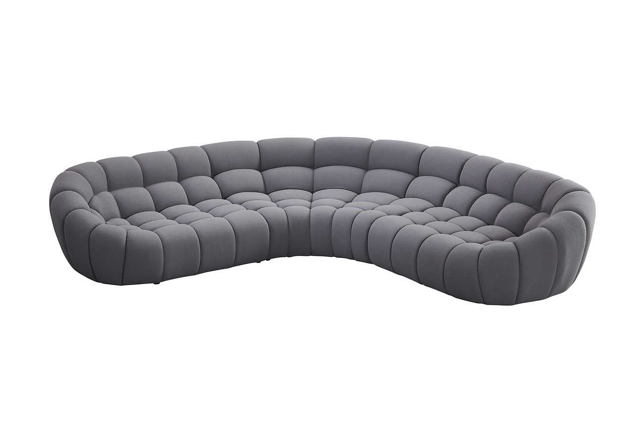 Close-up detail of Bubbles Gray sectional upholstery