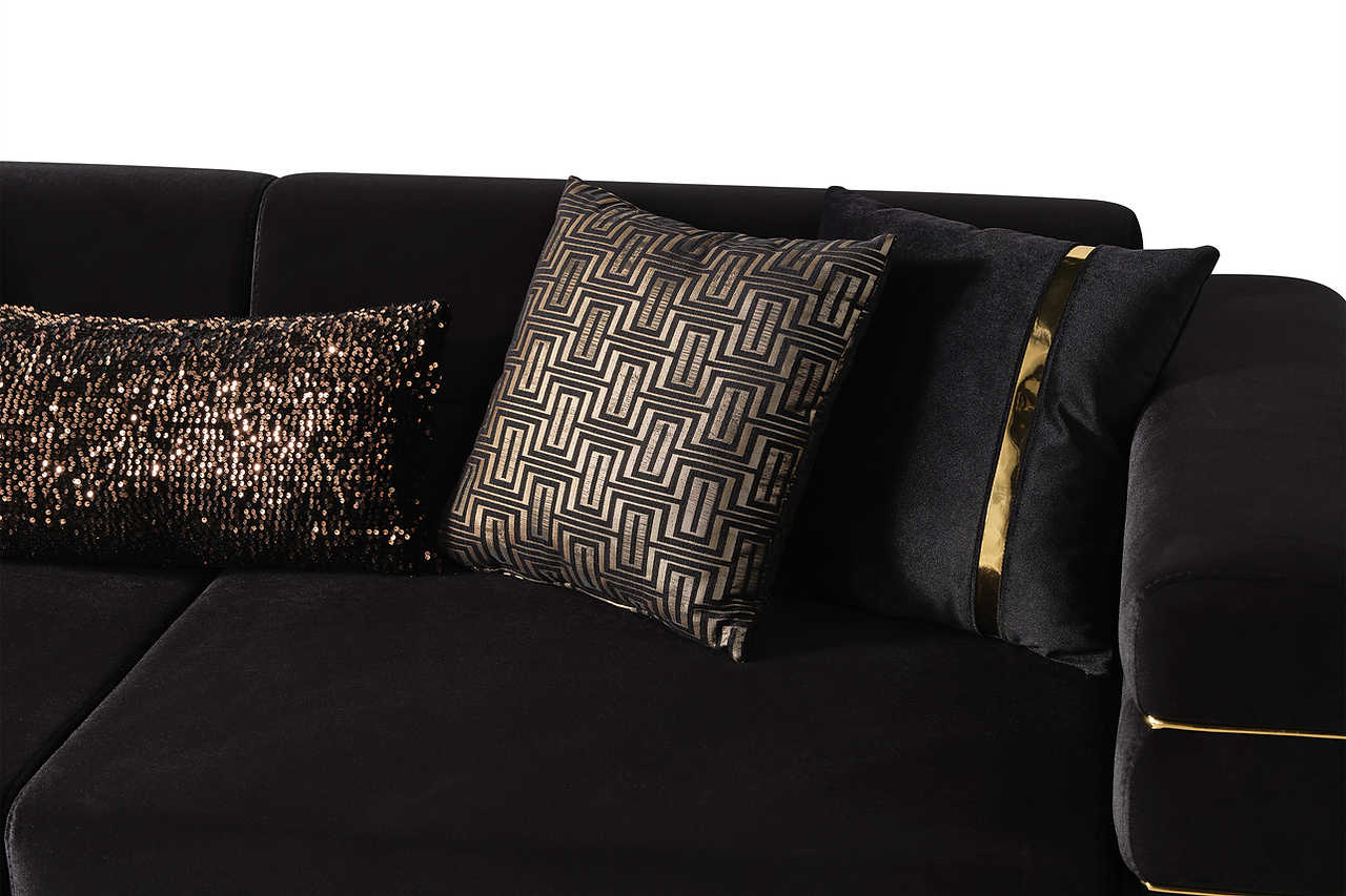 Luma Black Living Room Set detail view