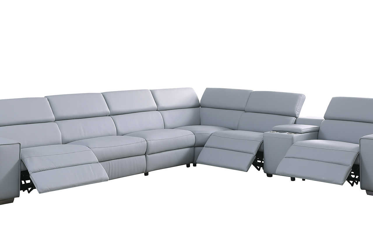 Picasso Light Blue 7-Piece 3 Power Reclining Sectional
