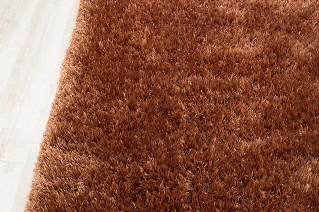 Afro Shag Rust rug showcasing art silk shine and color