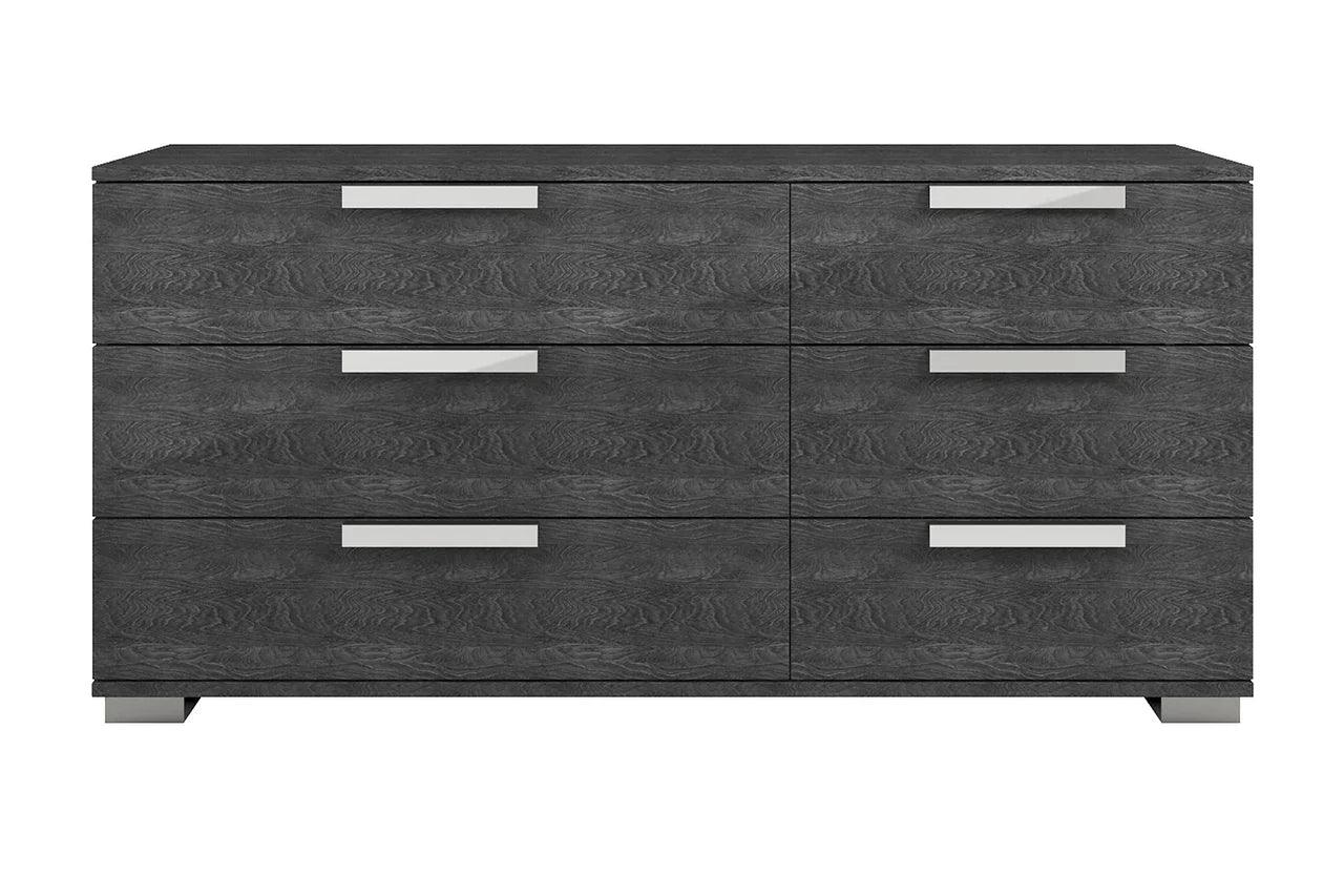 Open drawer view showing felt lining in Sarah Rhombus Chest