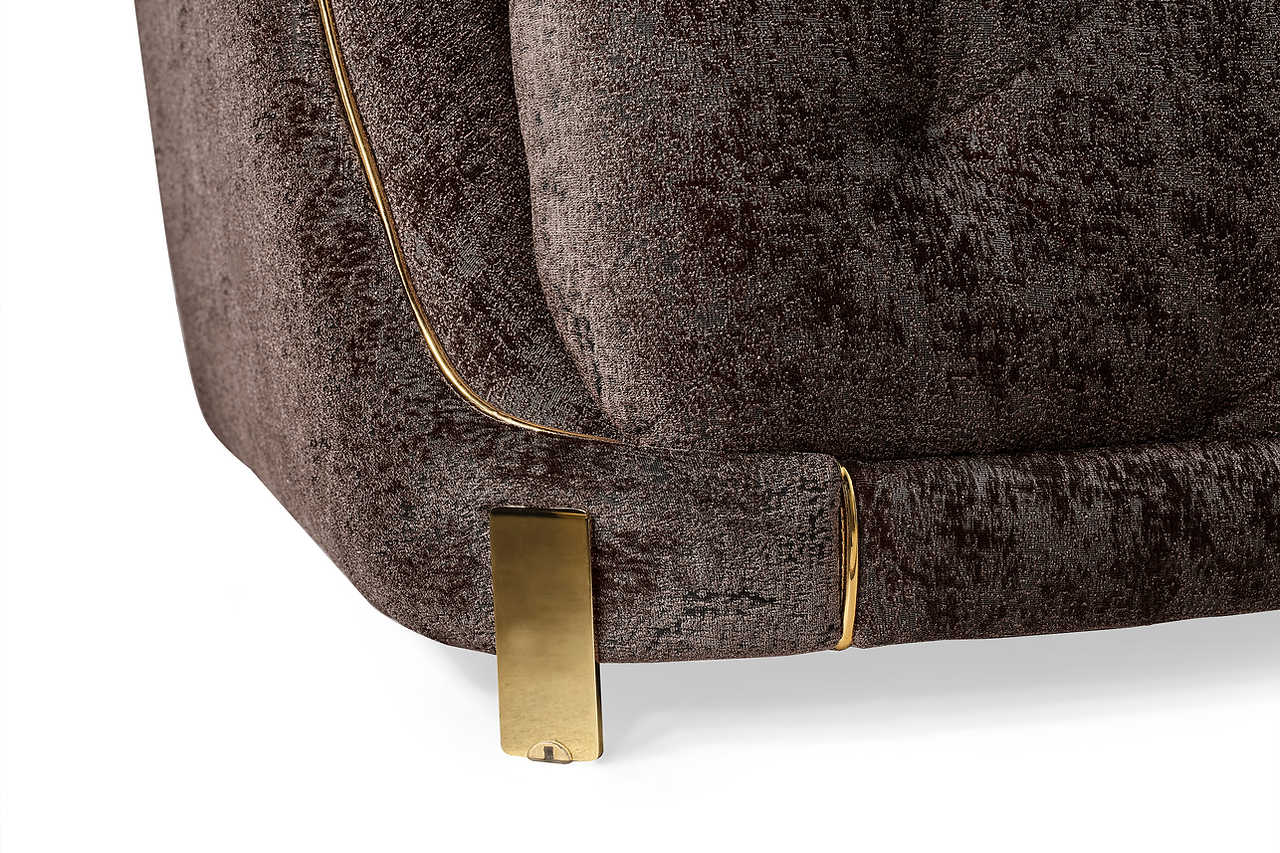 Elit Brown Chenille Chair in living room setting