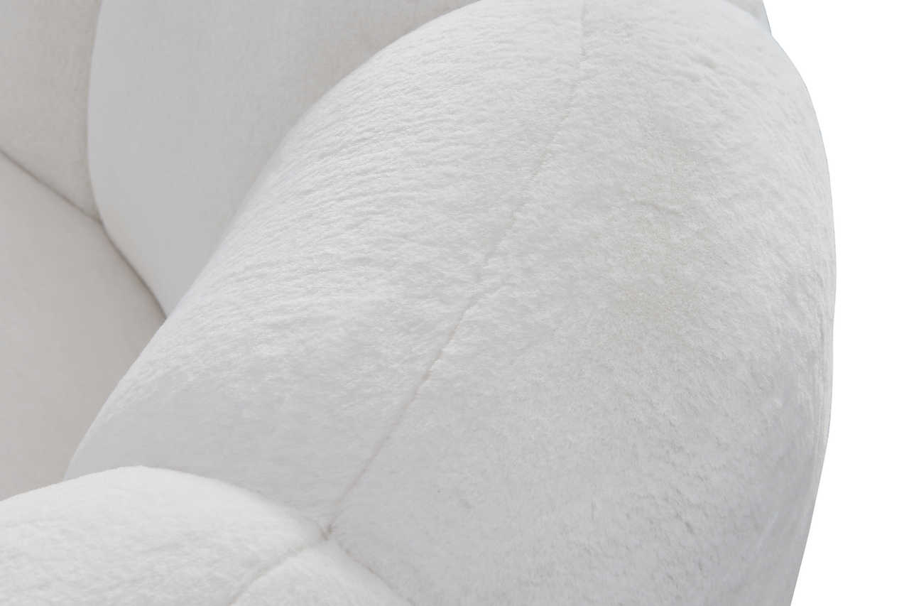 Main angle of Big Cloud white soft fur fabric sectional sofa