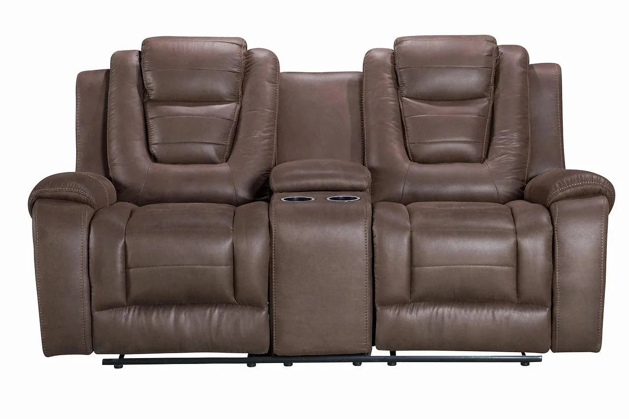 Close-up of recliner's fabric texture and stitching